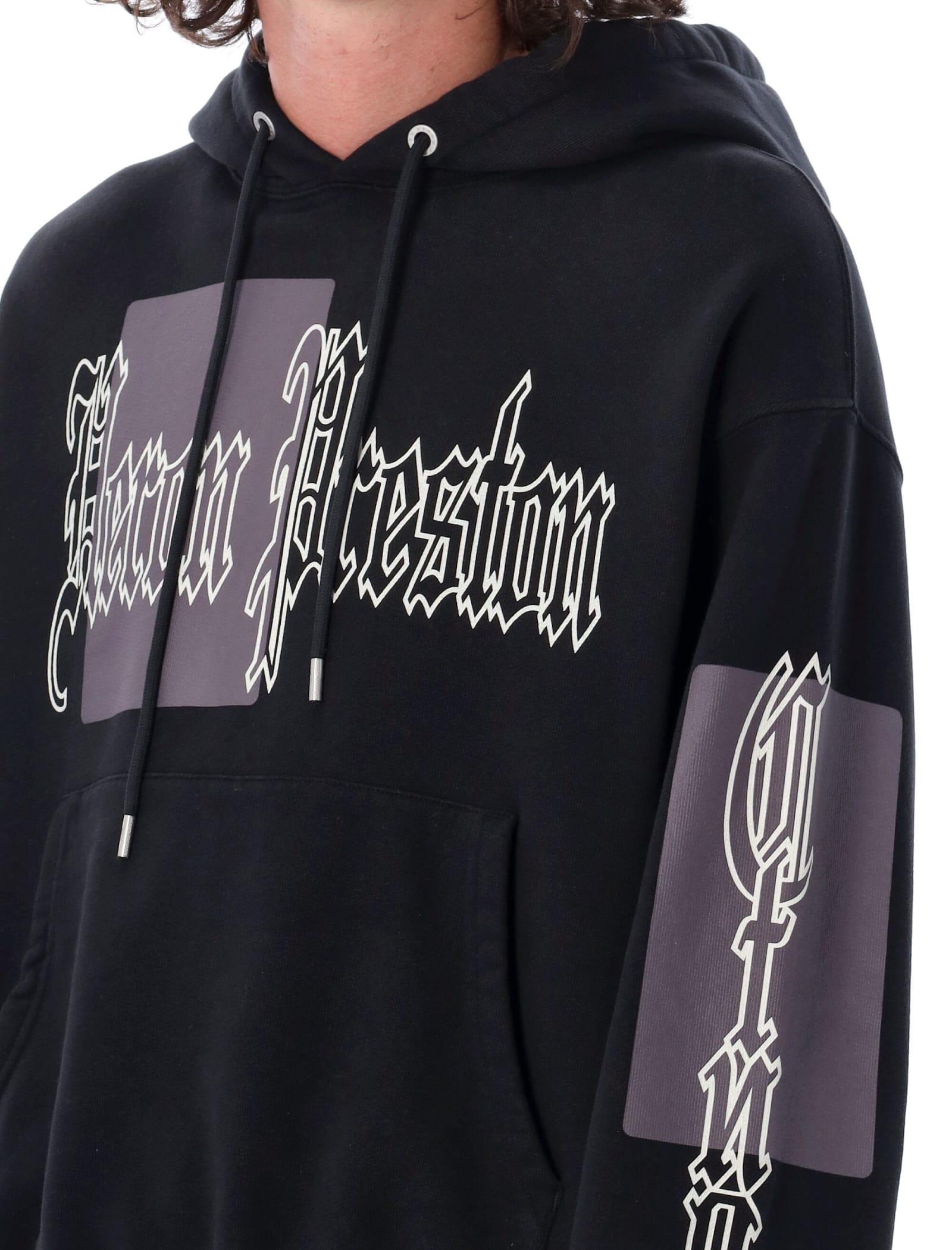 Mens Clothing Activewear Heron Preston Cotton Gothic Color Blocks Hoodie in Black for Men gym and workout clothes Hoodies 