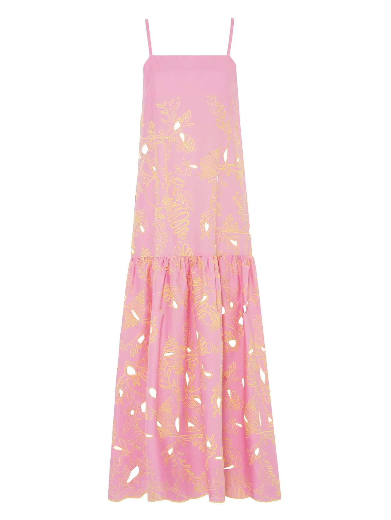 Beatrice B. Beatrice.b Abito Lungo Rosa Con Ricamo Intagliato A Mano  6748reefb200 in Pink - Lyst