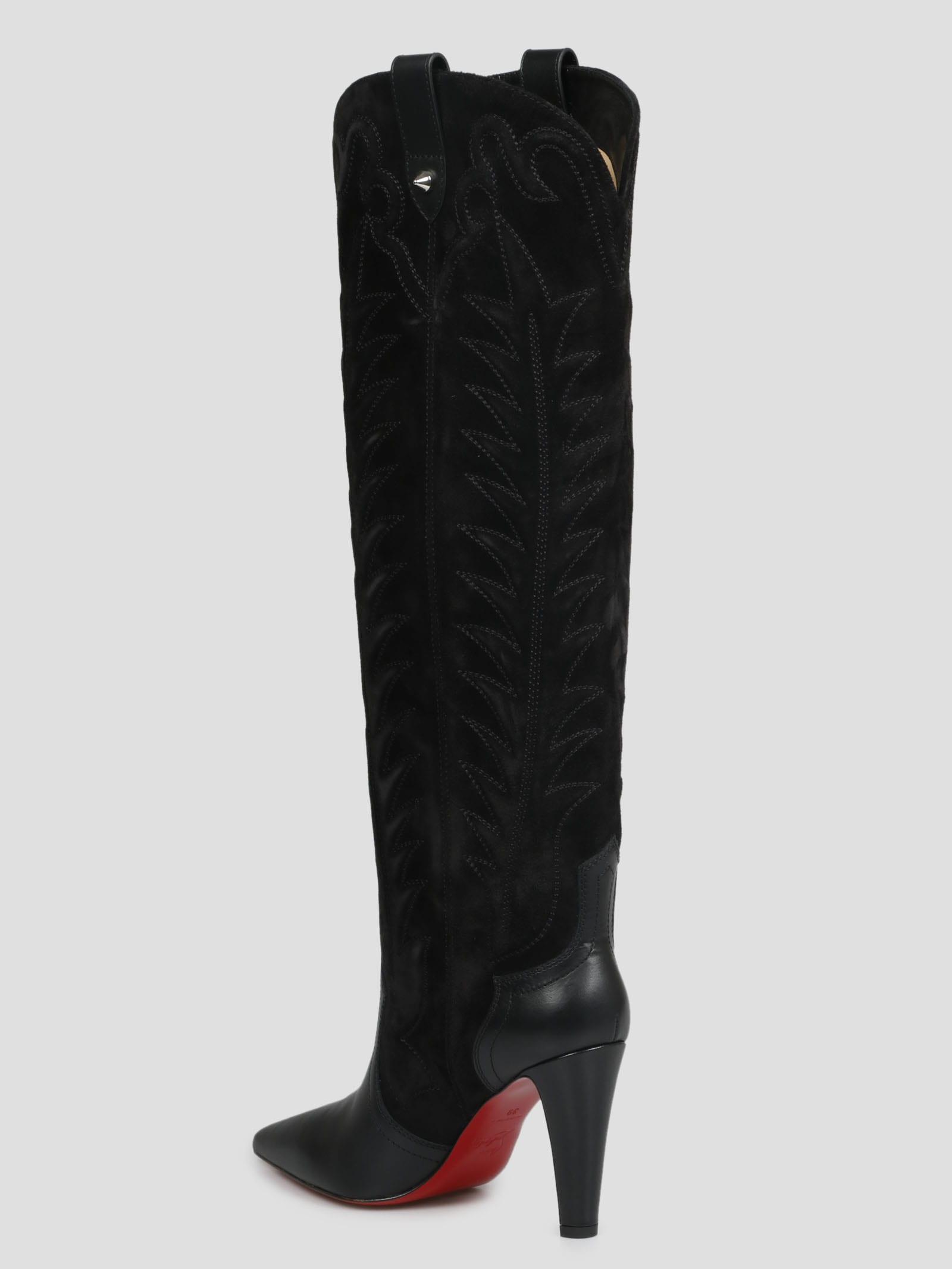 Santia Botta Mixed Leather Red Sole Boots - Shop and save up to 70% at The  Lux Outfit