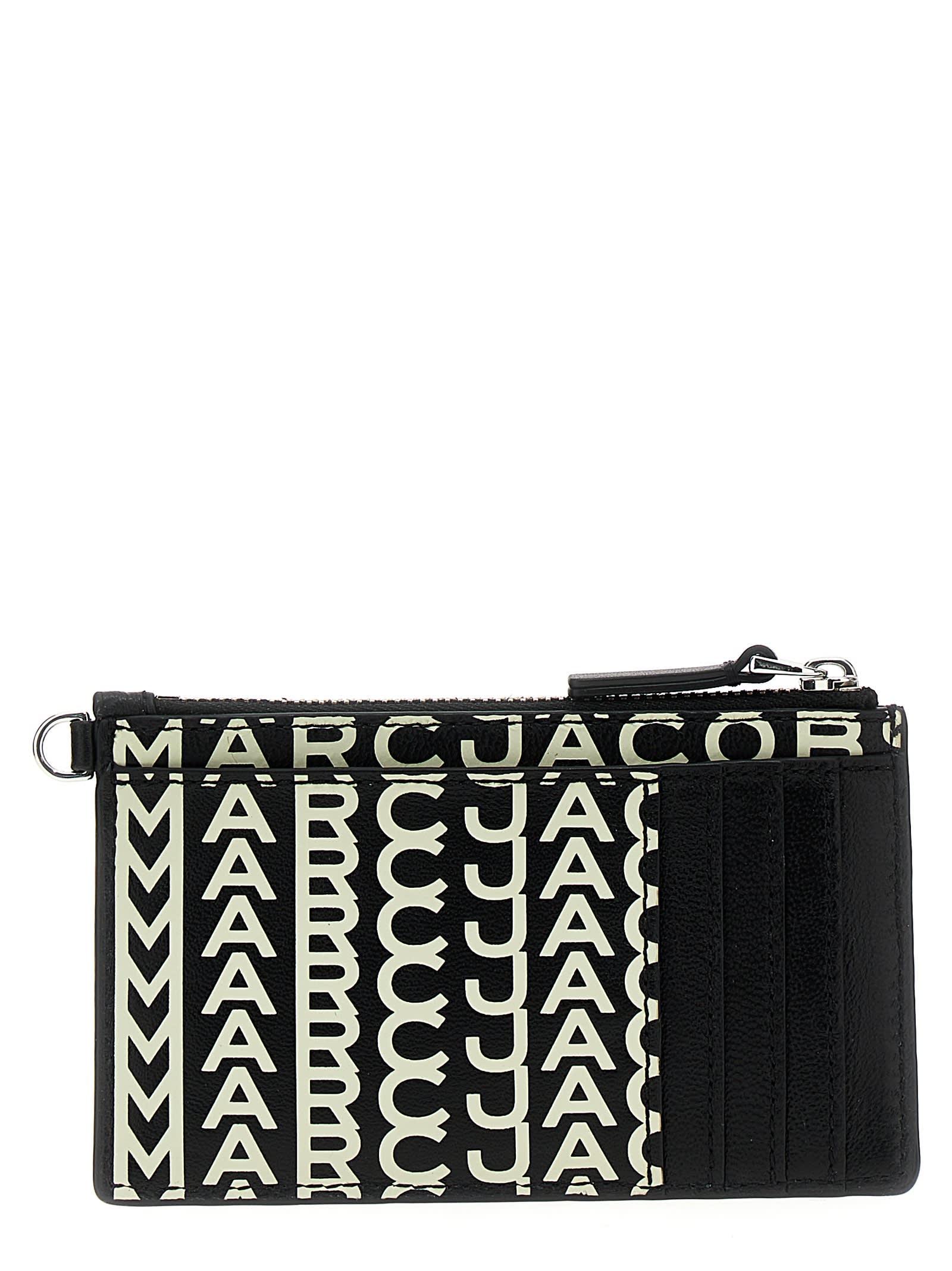 Marc Jacobs The Monogram Leather Top Zip Wristlet Wallets in Black