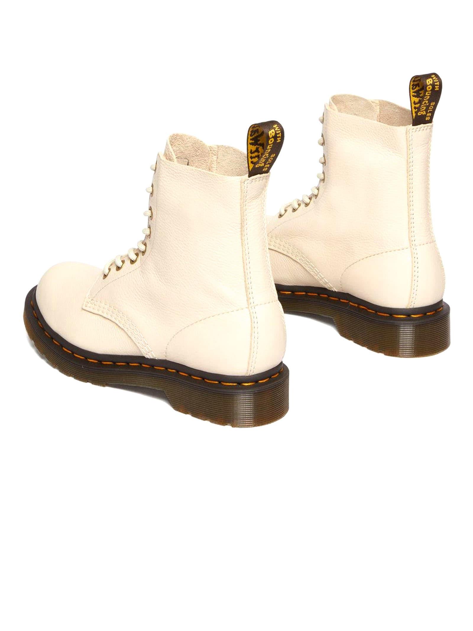 Dr. Martens Beige Leather Pascal Virginia Boots in Natural | Lyst
