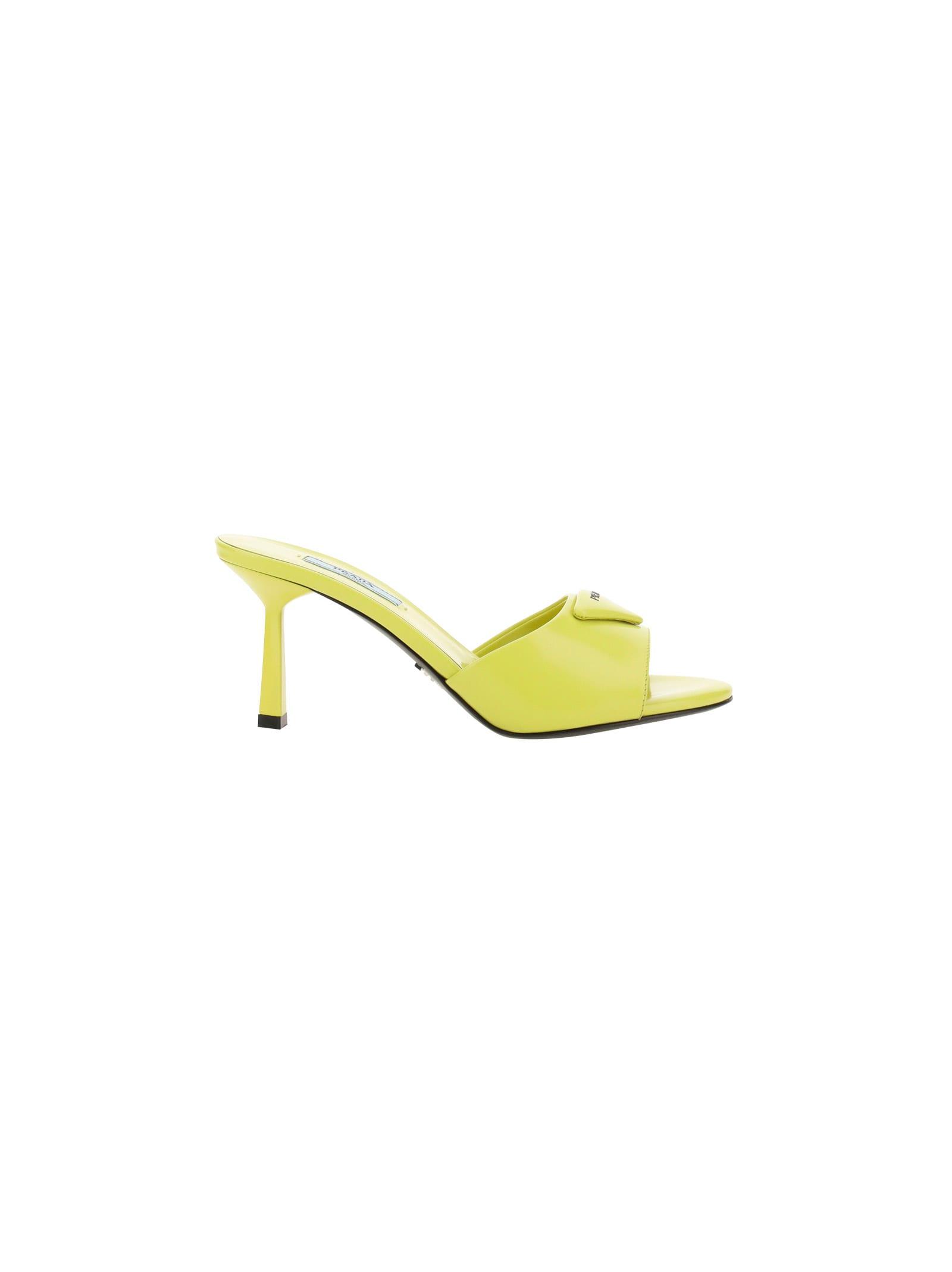 Prada Sandals in Yellow | Lyst