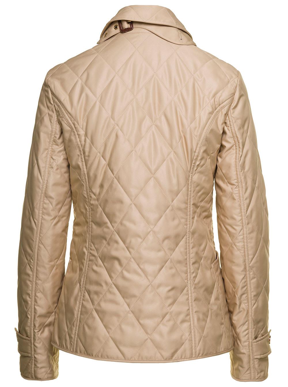 Burberry beige clearance quilted jacket
