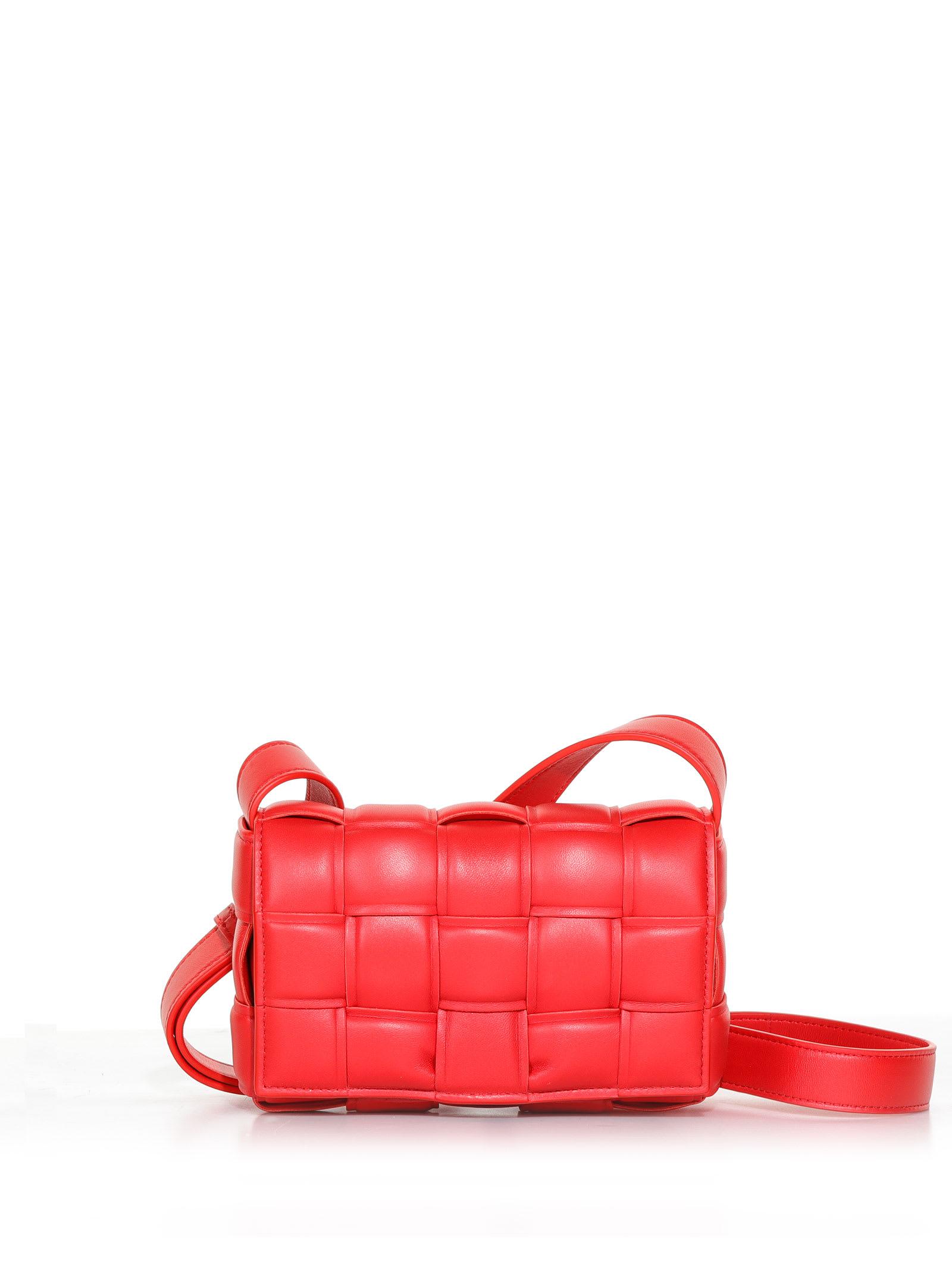 Bottega Small Padded Cassette Crossbody Bag in Red Lyst