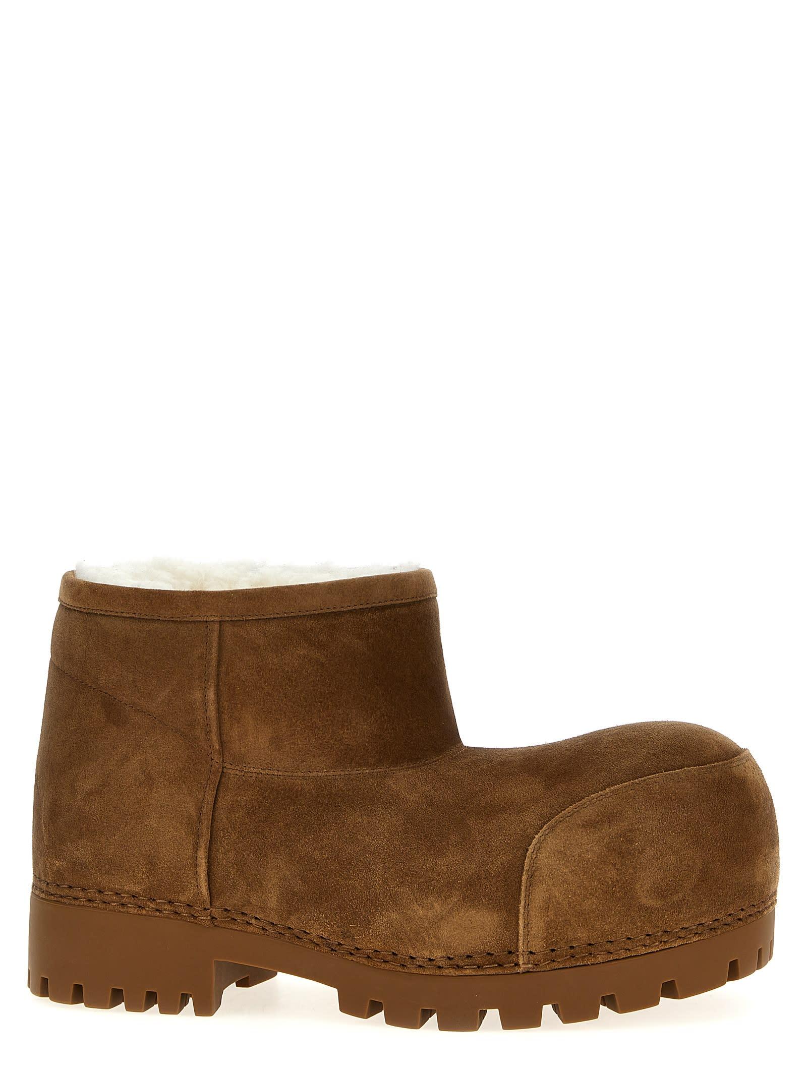 Balenciaga Alaska Fur Boots in Brown Lyst