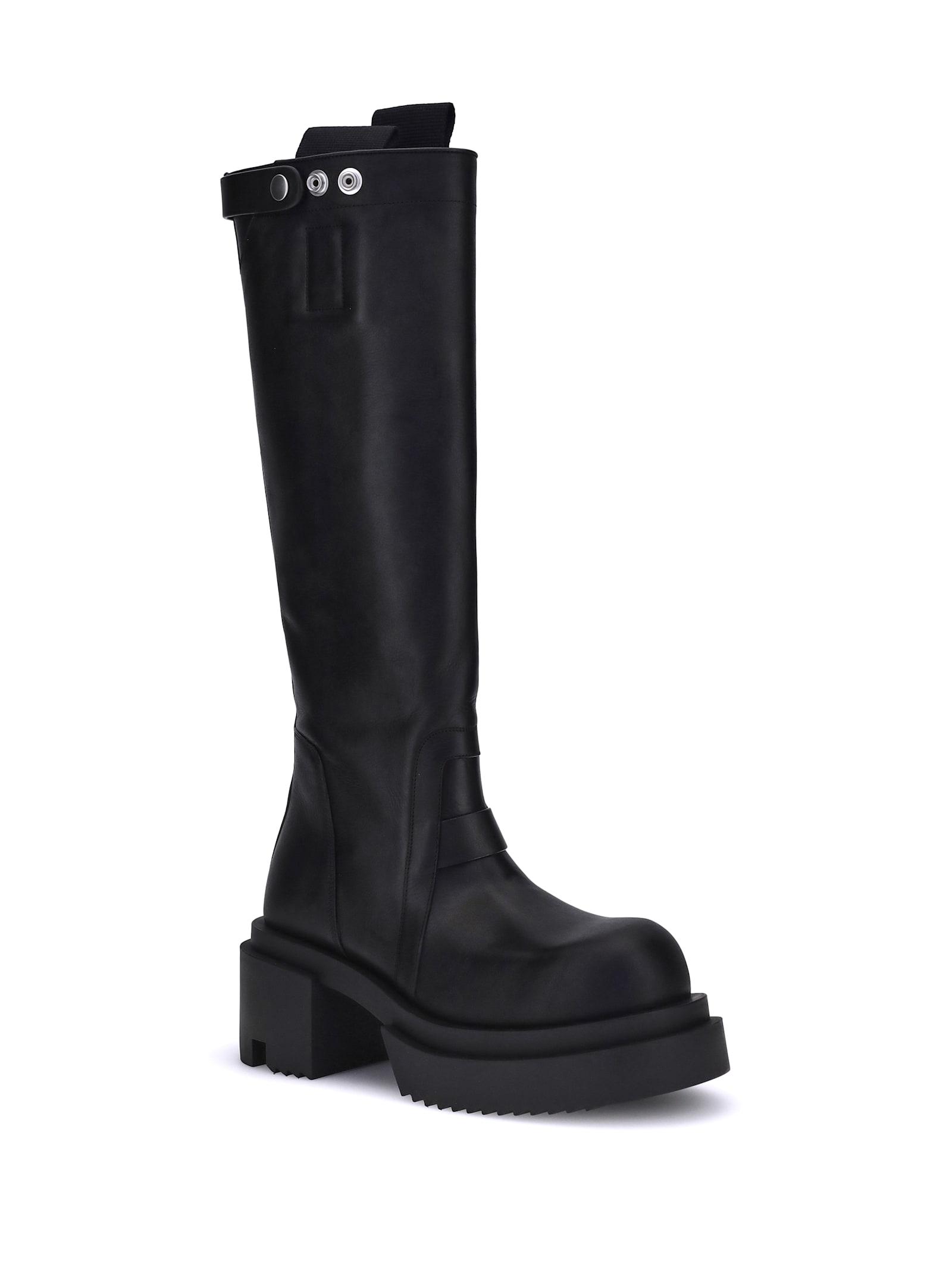 大人気! RICK OWENS stivali フェティッシュ デニムロングブーツ RICK OWENS DRKSHDW Women Fetish Denim Boots