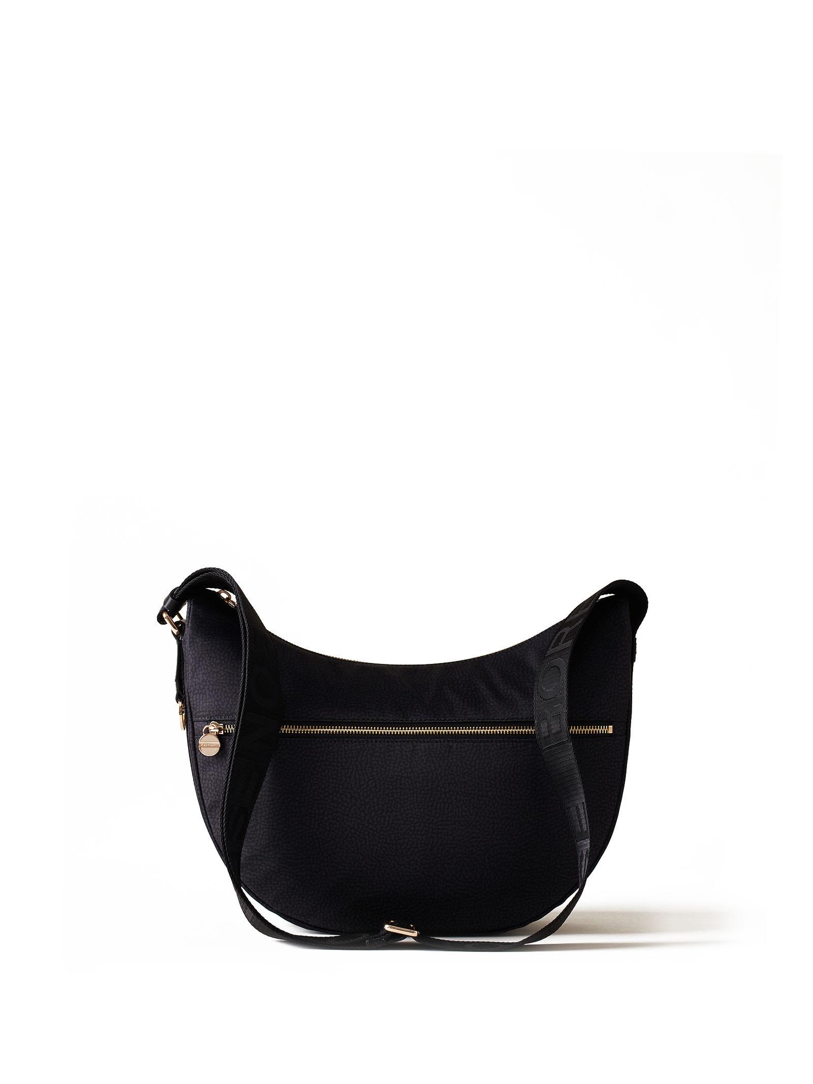Borbonese Luna Medium Shoulder Bag in Black | Lyst