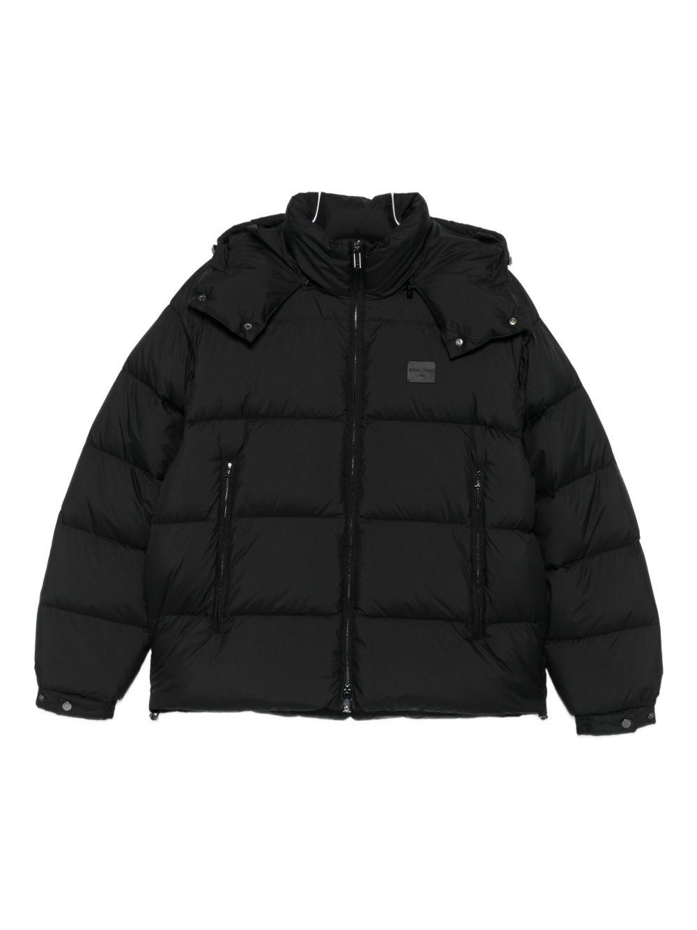 Emporio Armani Nylon Short Down Jacket in Black for Men | Lyst