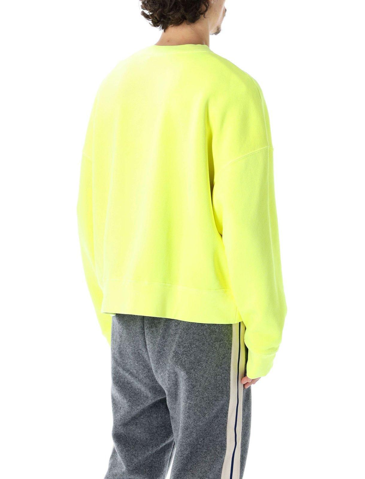 Palm Angels Rockstar Crewneck Sweatshirt in Yellow for Men | Lyst
