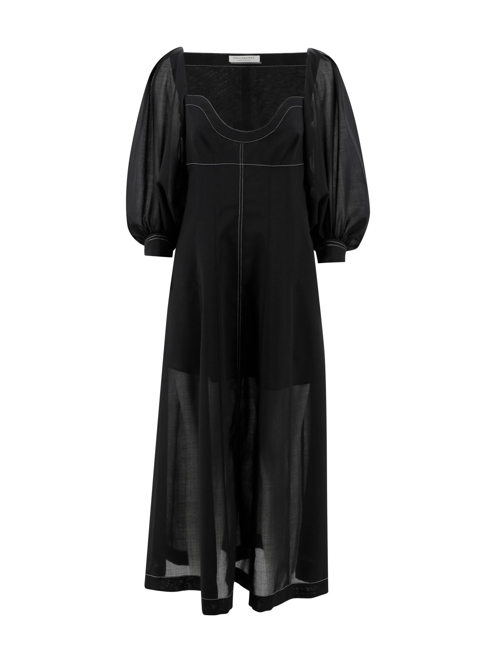 Philosophy Di Lorenzo Serafini Long Dress in Black | Lyst
