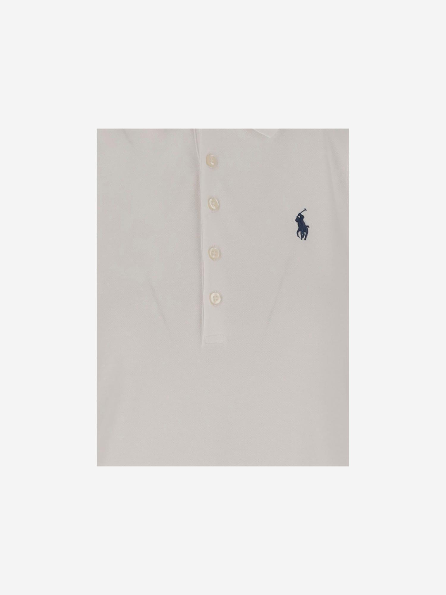 Polo Ralph Lauren Stretch Cotton Long Dress With Logo in