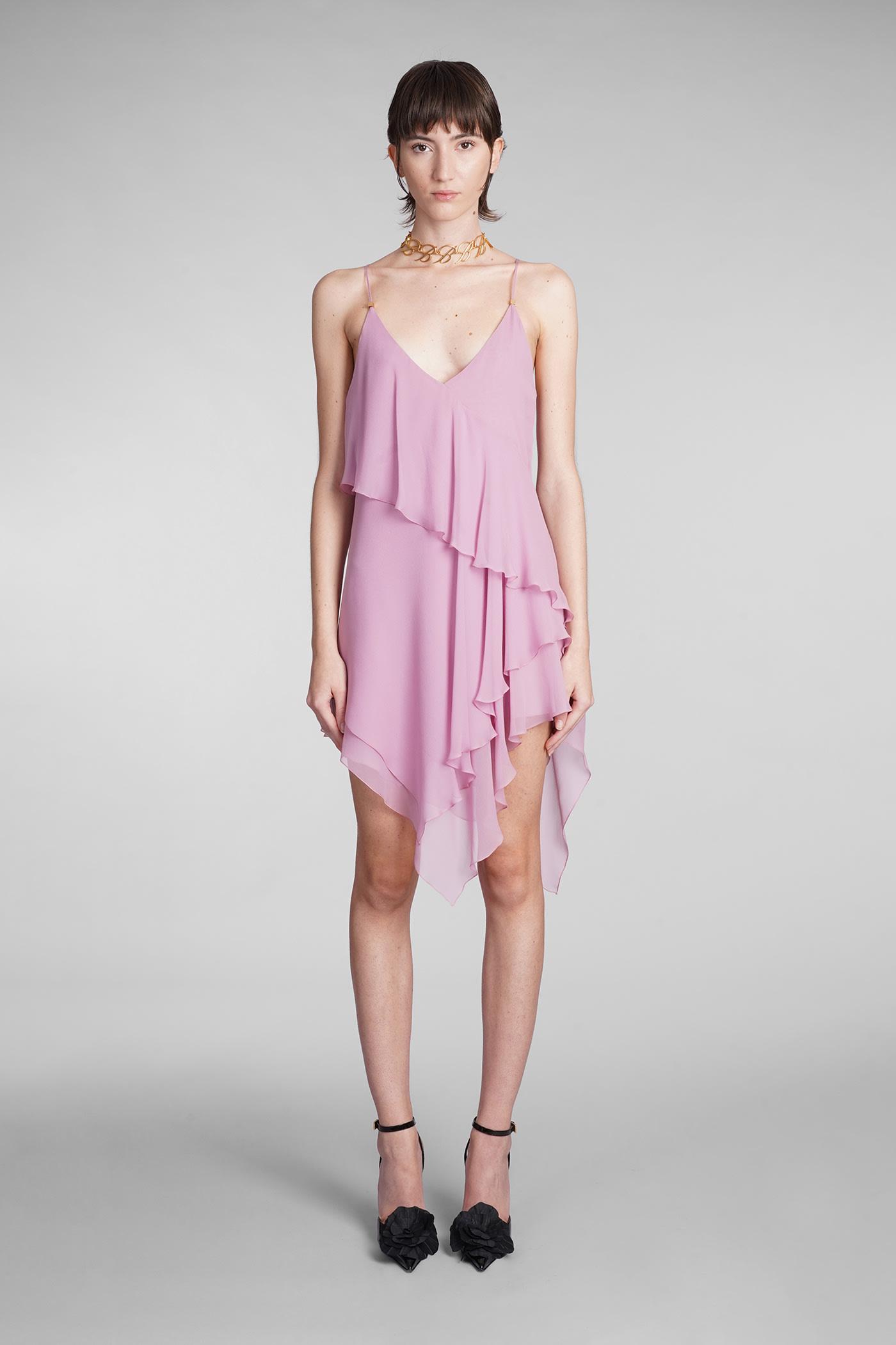 Blumarine Dress In Rose-pink Silk | Lyst
