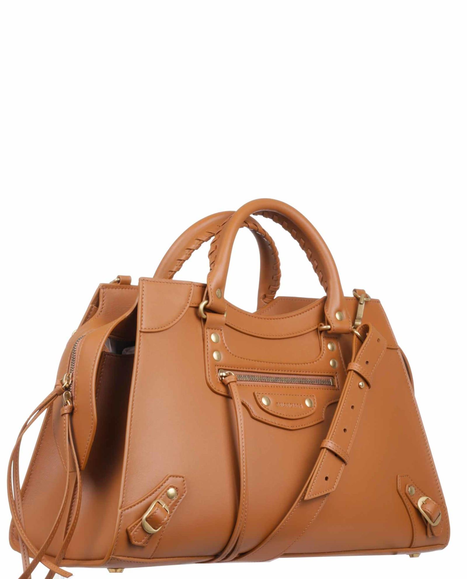 Balenciaga Leather City Bag Brown