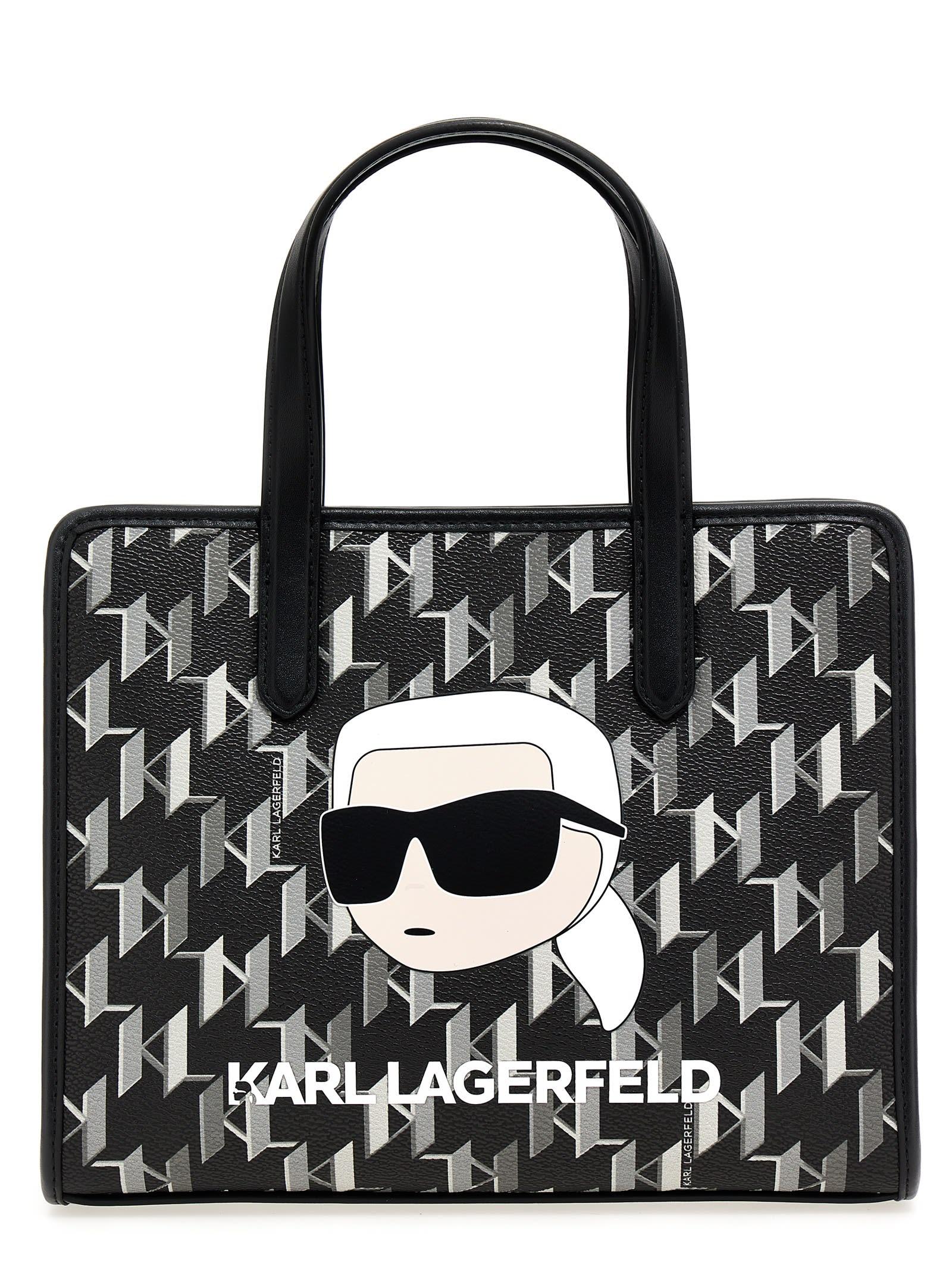 Karl Lagerfeld K/ikonik Monogram Shopper Tote Bag in Black | Lyst