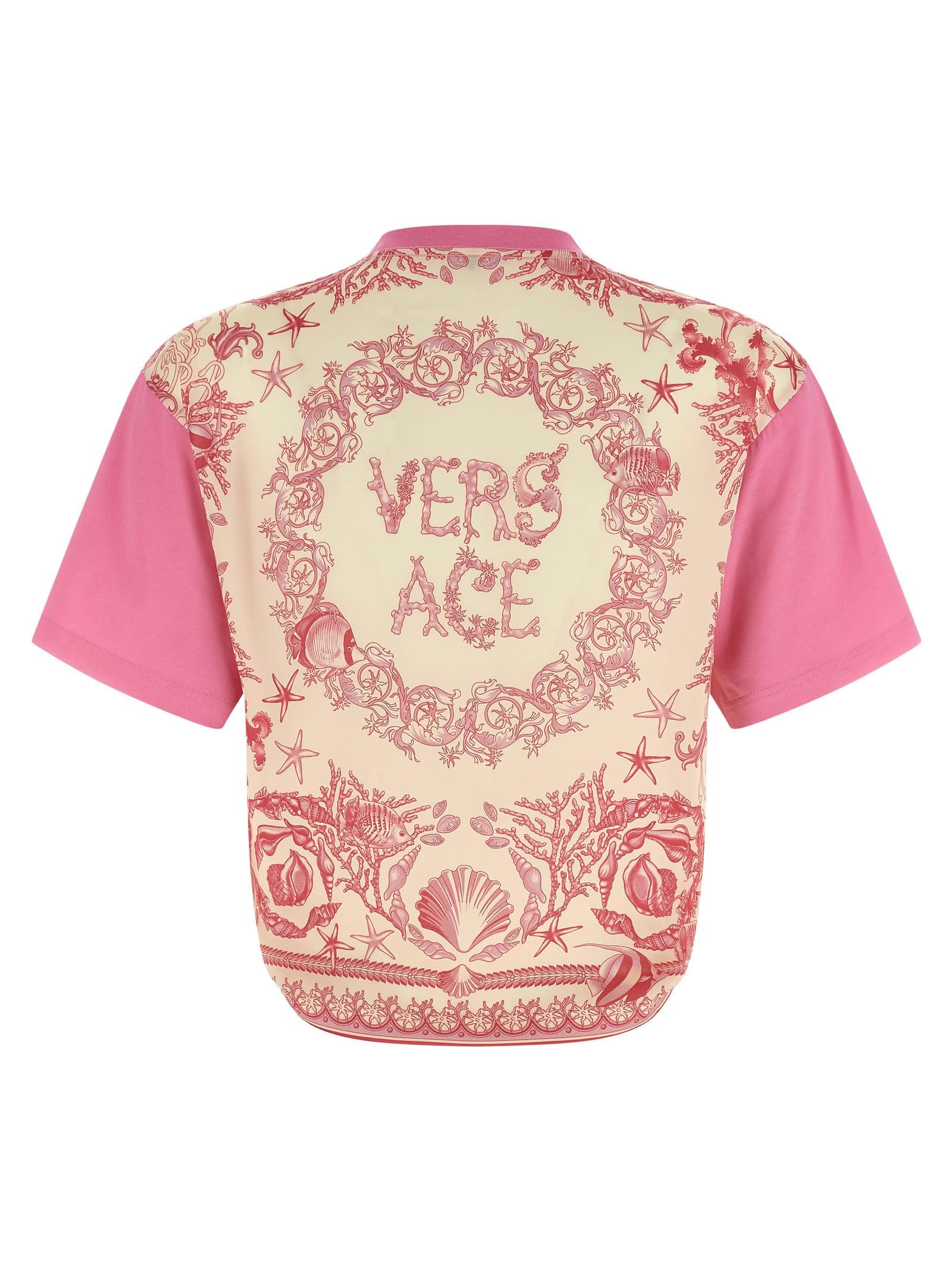 Versace 'Underwater Barocco' T-Shirt in Pink | Lyst