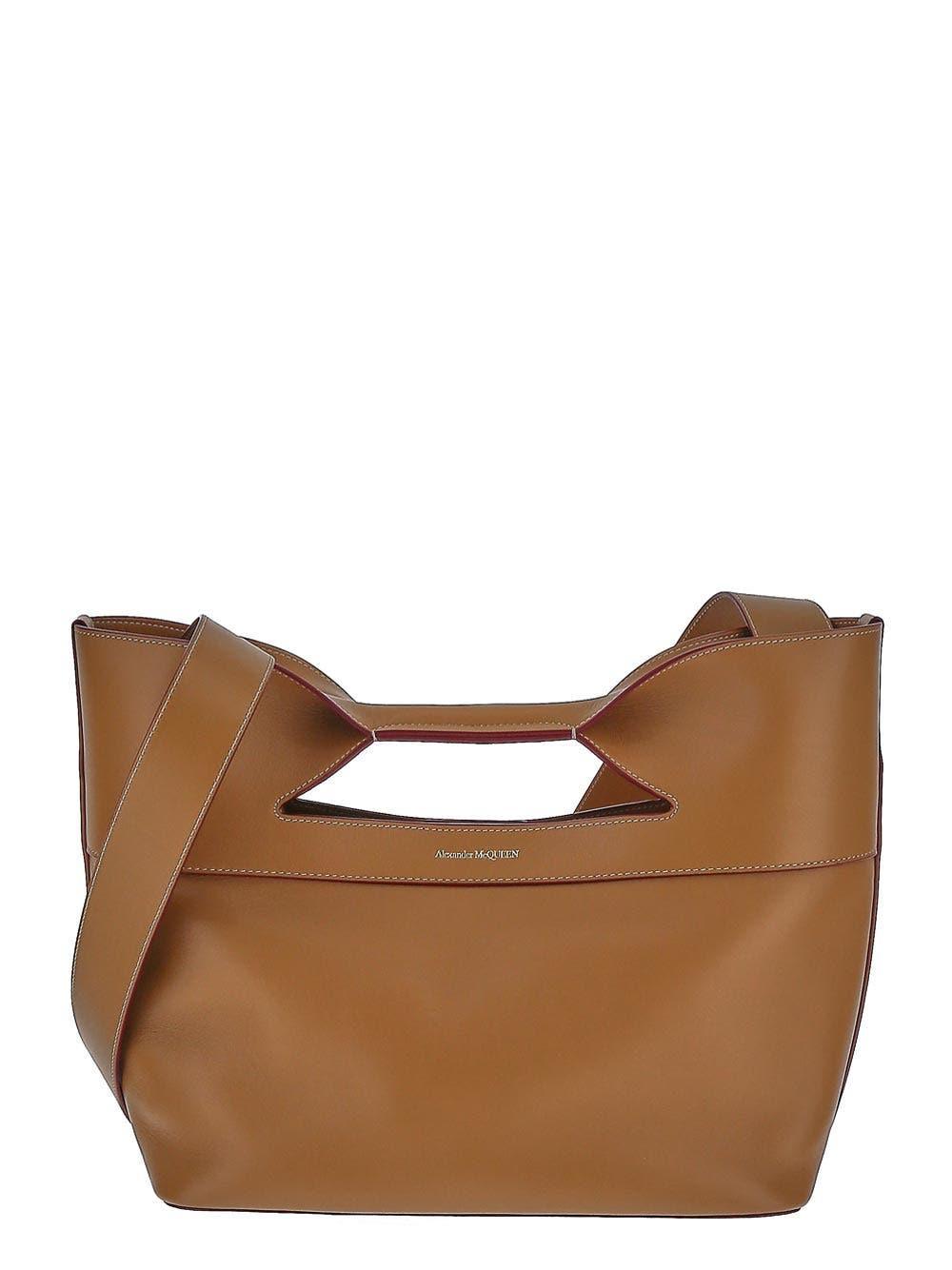 McQueen Leather Bow-Detail Tote Bag in Brown Lyst UK