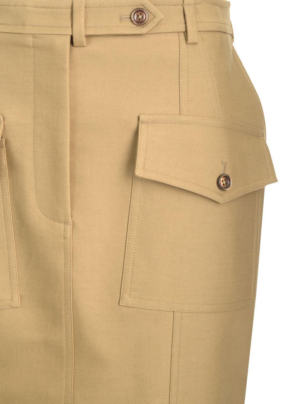 【関税&送料込】Tom Ford Stretch Cotton Twill Midi Skirt Tom Ford Stretch Cotton Twill Midi Skirt Skirts in Natural