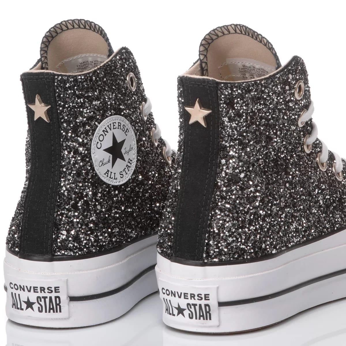 MIMANERA Converse Platform Glitter in Grey Lyst UK