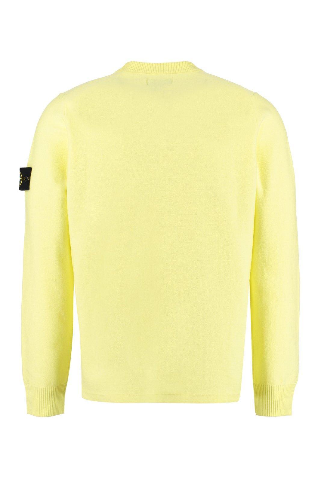 Stone Island Wool-blend Crew-neck Sweater in Yellow for Men | Lyst