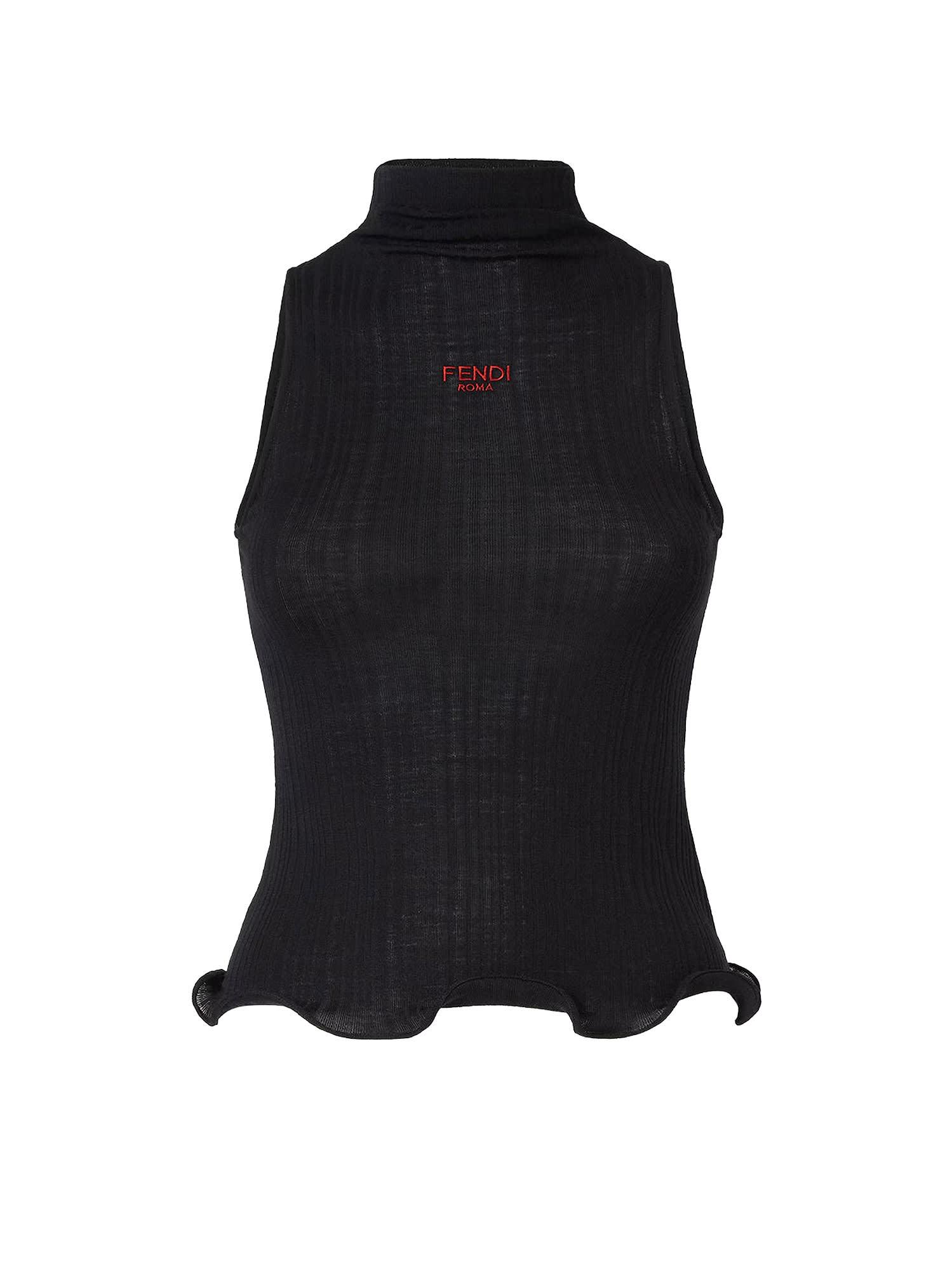 FENDI ブラック タンクトップ　インナー　Tシャツ　38 S M FENDI ブラック タンクトップ インナー Tシャツ 38 S M FENDI ブラック