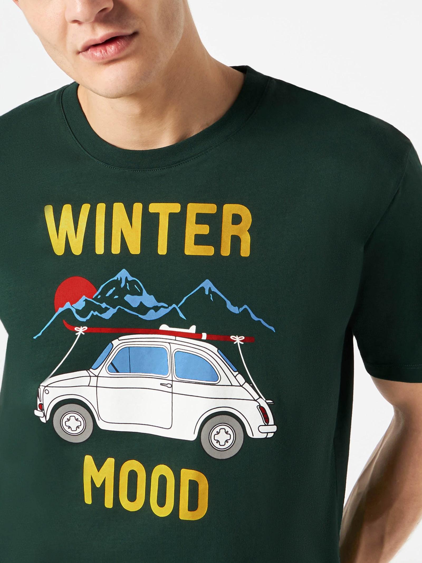Mc2 Saint Barth Forest Green T-shirt With Car Print Fiat 500 Special  Edition for Men | Lyst