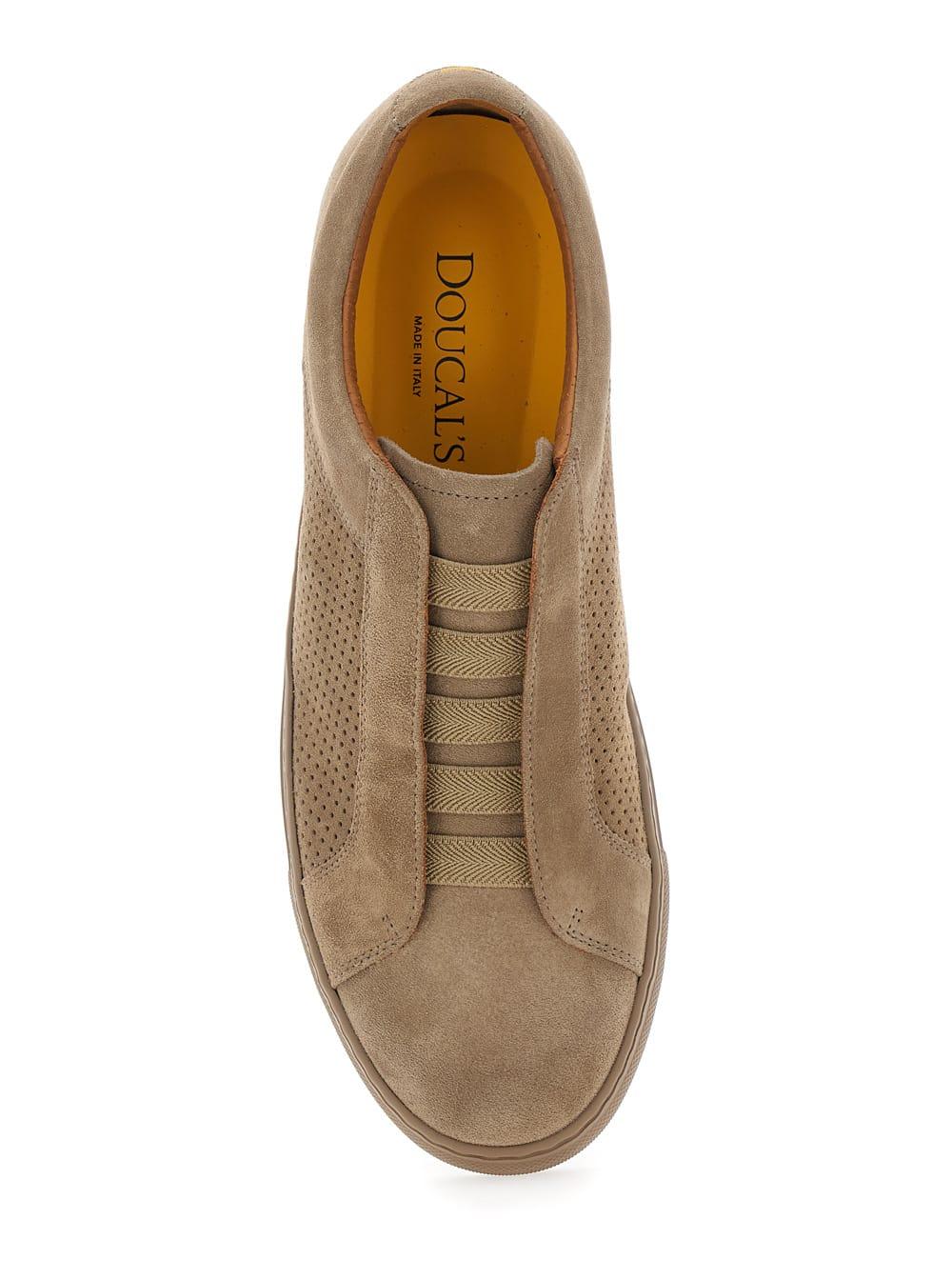 スニーカー DOUCALS SNEAKER PERFORATED VISONE (DU3408ROGEUY009 ZC30) Doucal's Low Top Sneakers With Perforated Panels And Slip-On
