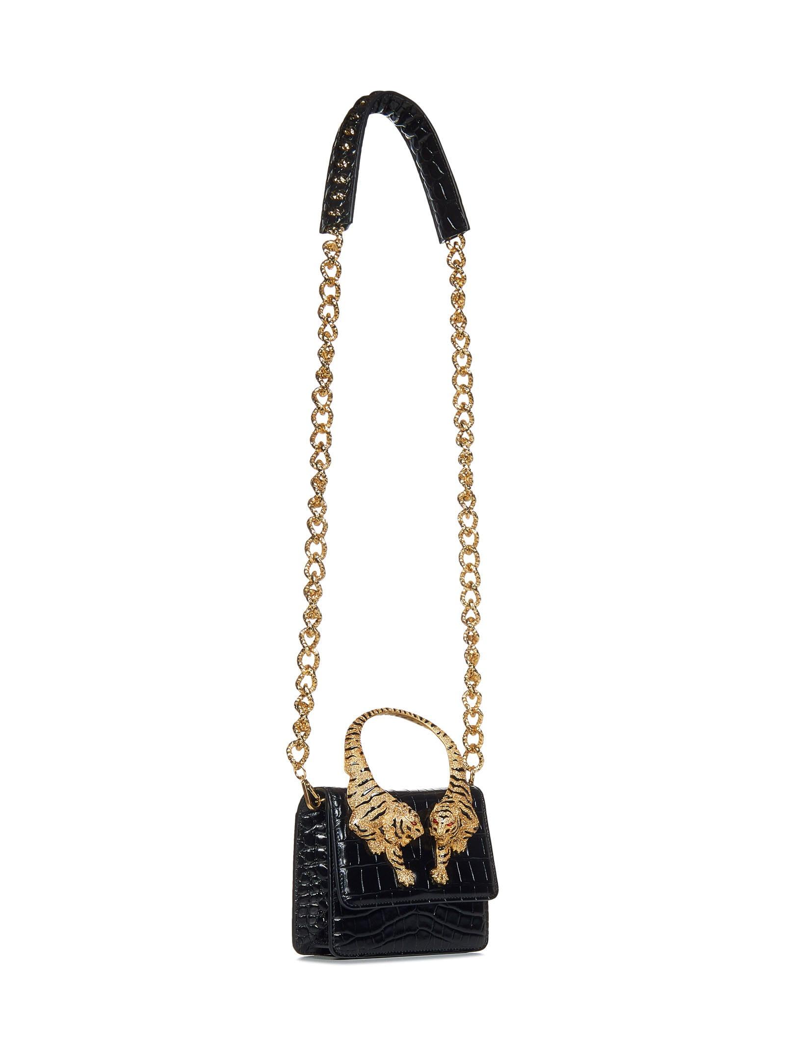 ROBERTO CAVALLI small Tiger Tooth shoulder bag - Gold
