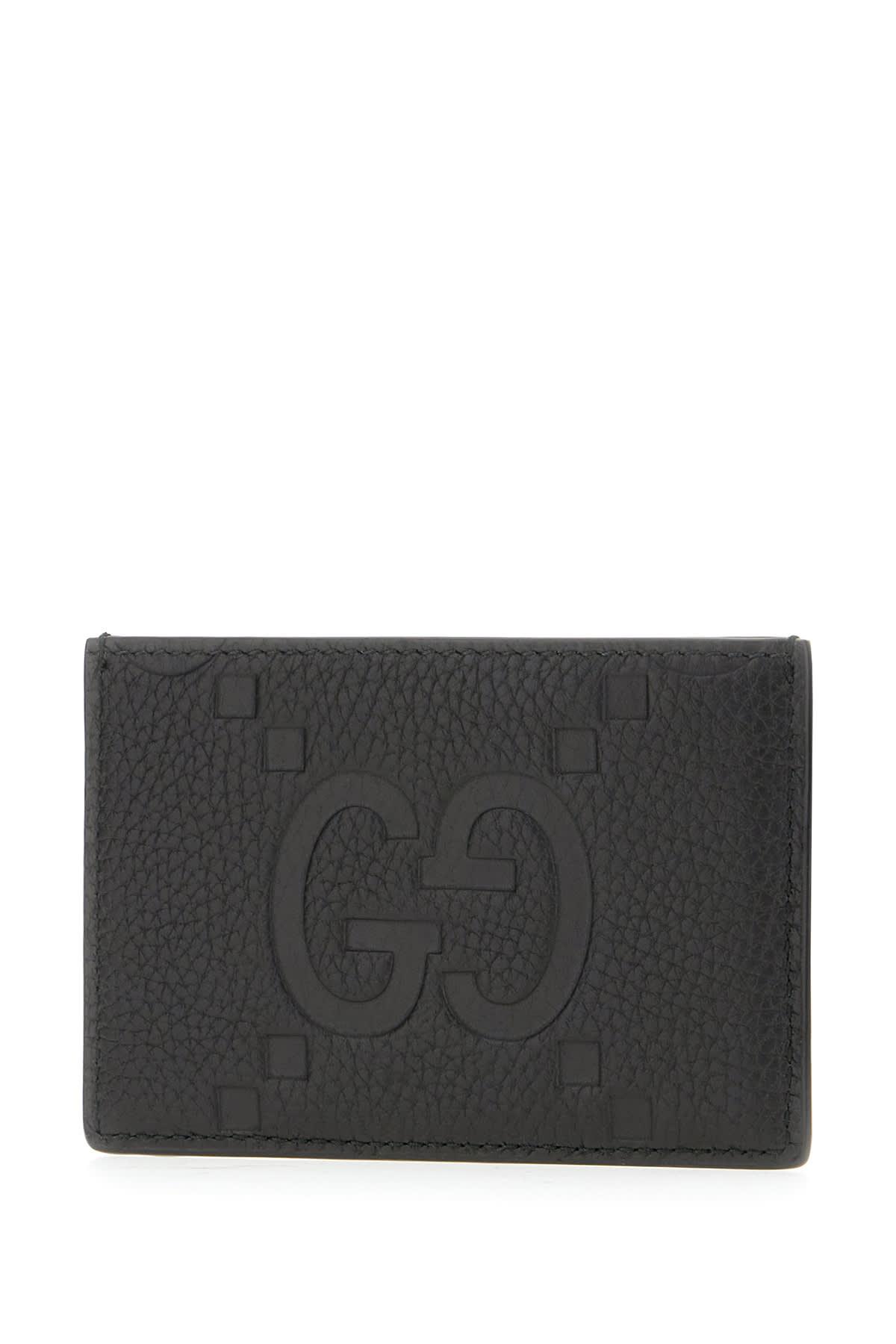 GUCCI 黒レザーケース Gucci Gg Jumbo Leather Int 866 Card Case in Black for Men | Lyst