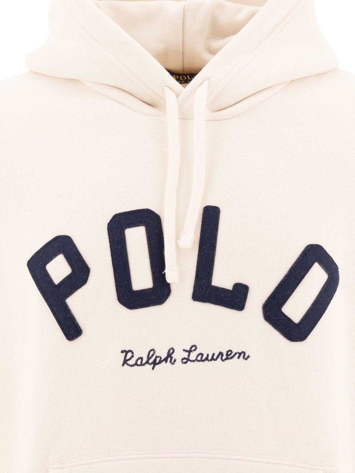 Ralph Lauren Logo Patch Jersey Hoodie in Natural for Men Lyst UK
