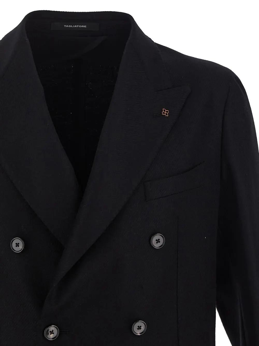 Tagliatore single-breasted buttoned coat - Black