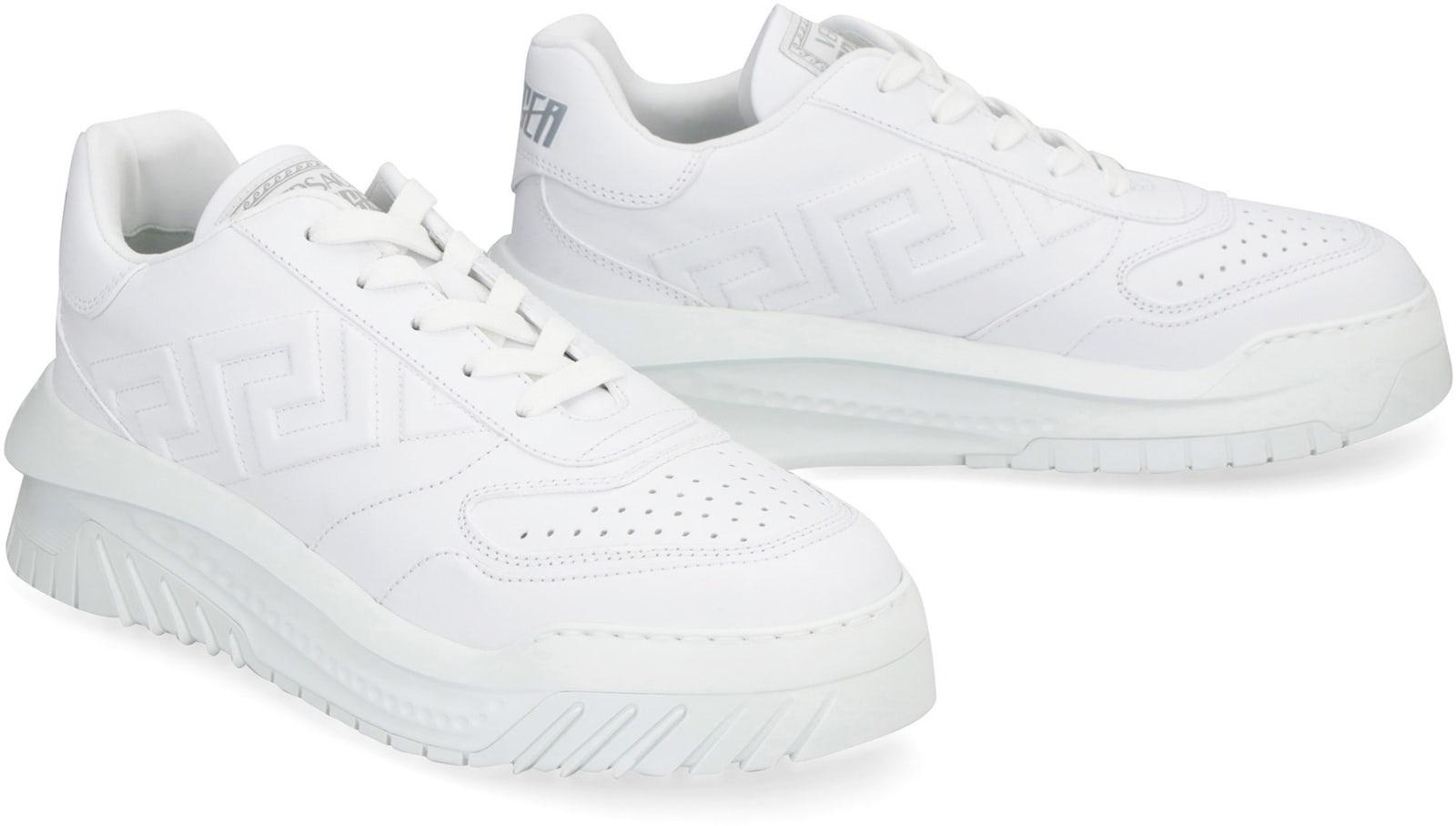 Versace Odissea Leather Low-top Sneakers in White for Men | Lyst