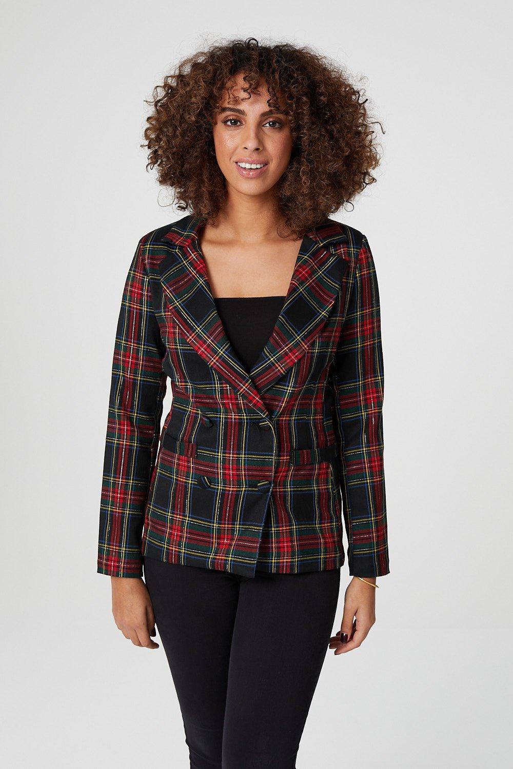 Izabel London Checked Blazer Jacket in 