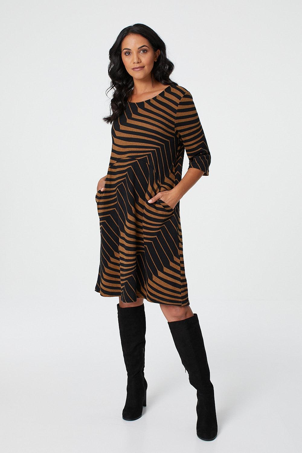 4 Sleeve Tunic Dress | Lyst