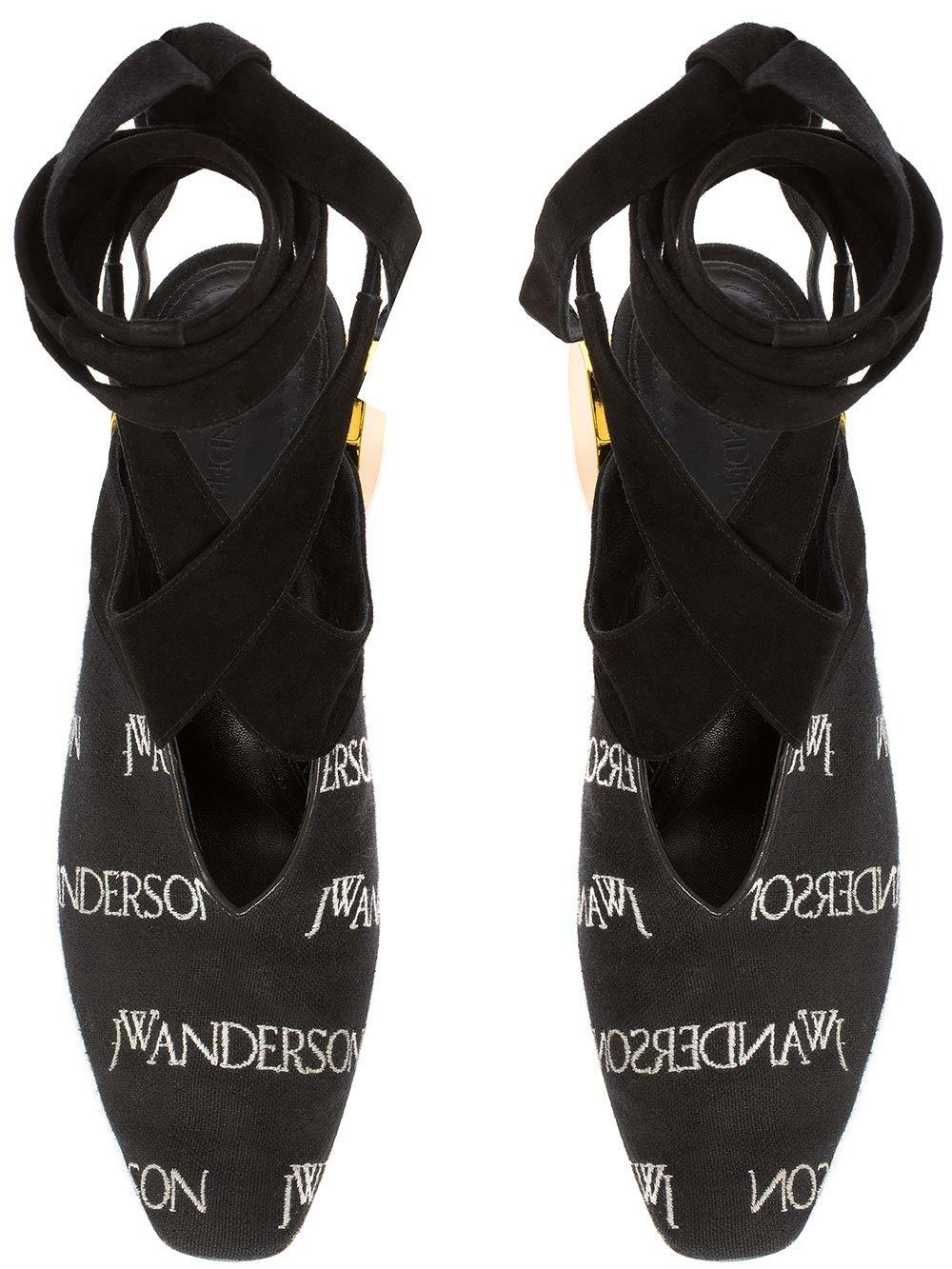 JW Anderson Canvas Logo Ballet Shoes in Black Lyst