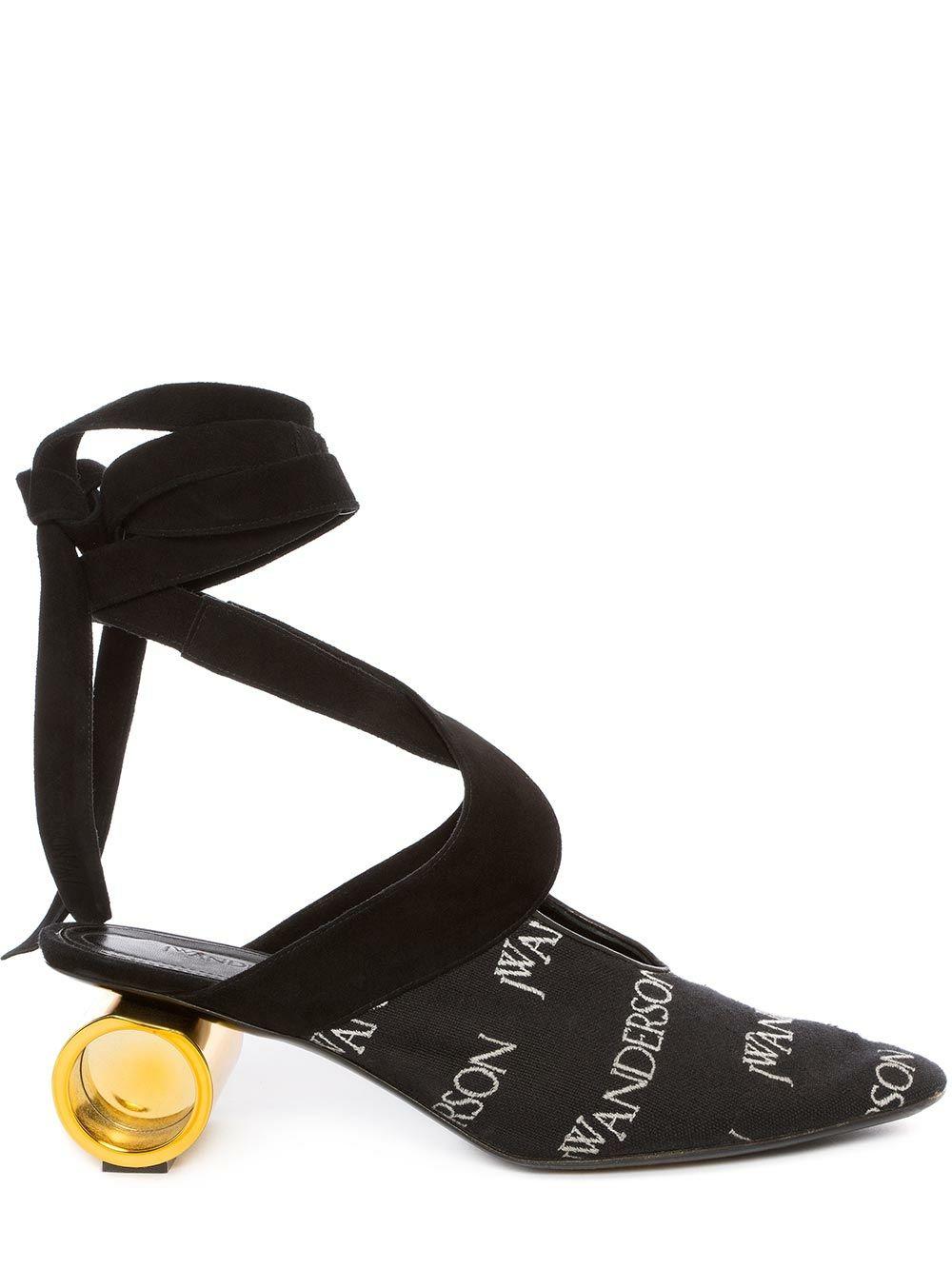 JW Anderson Canvas Logo Ballet Shoes in Black Lyst