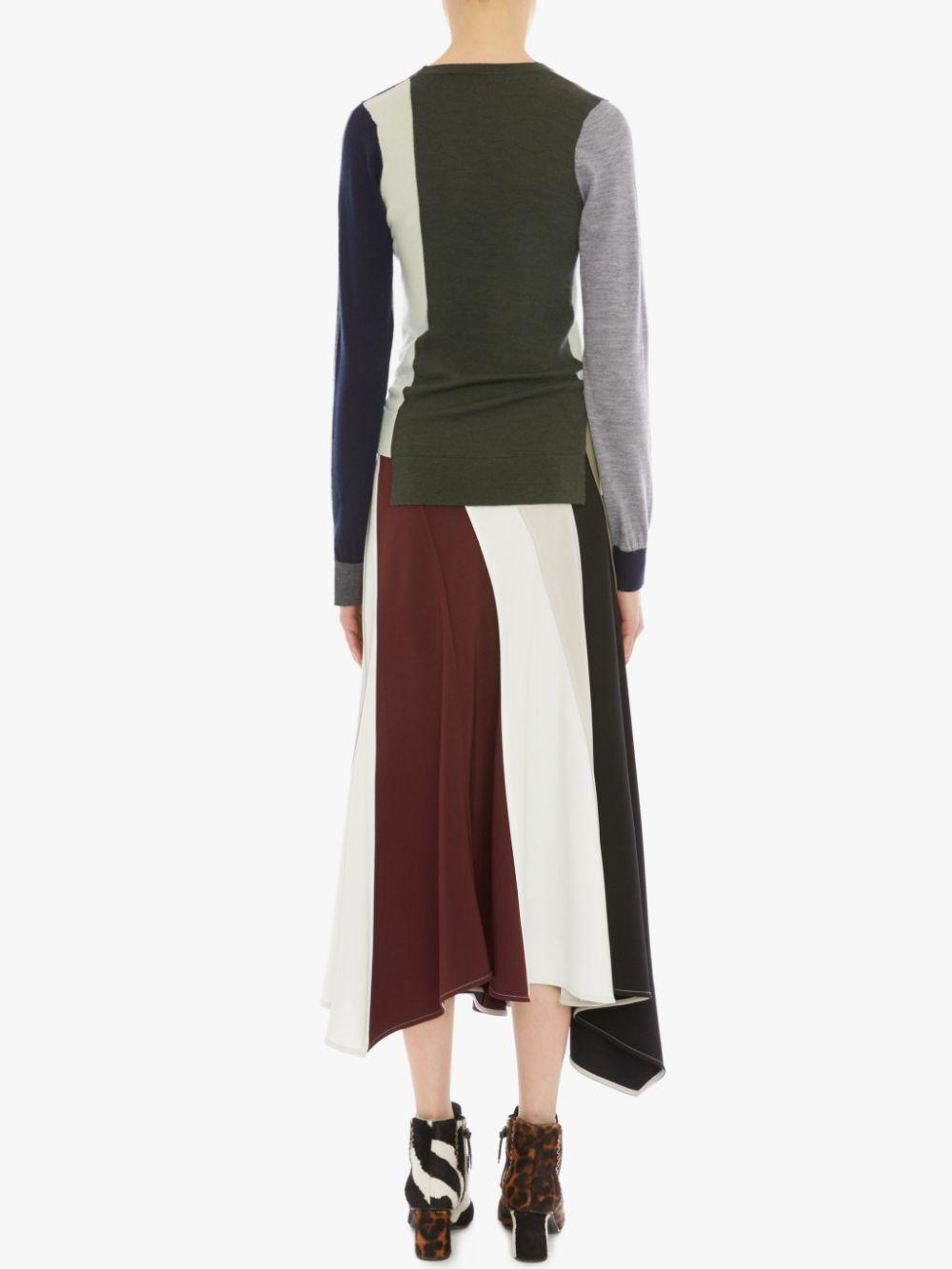 JW Anderson Wool Asymmetric Stripe Cardigan in Blue - Lyst