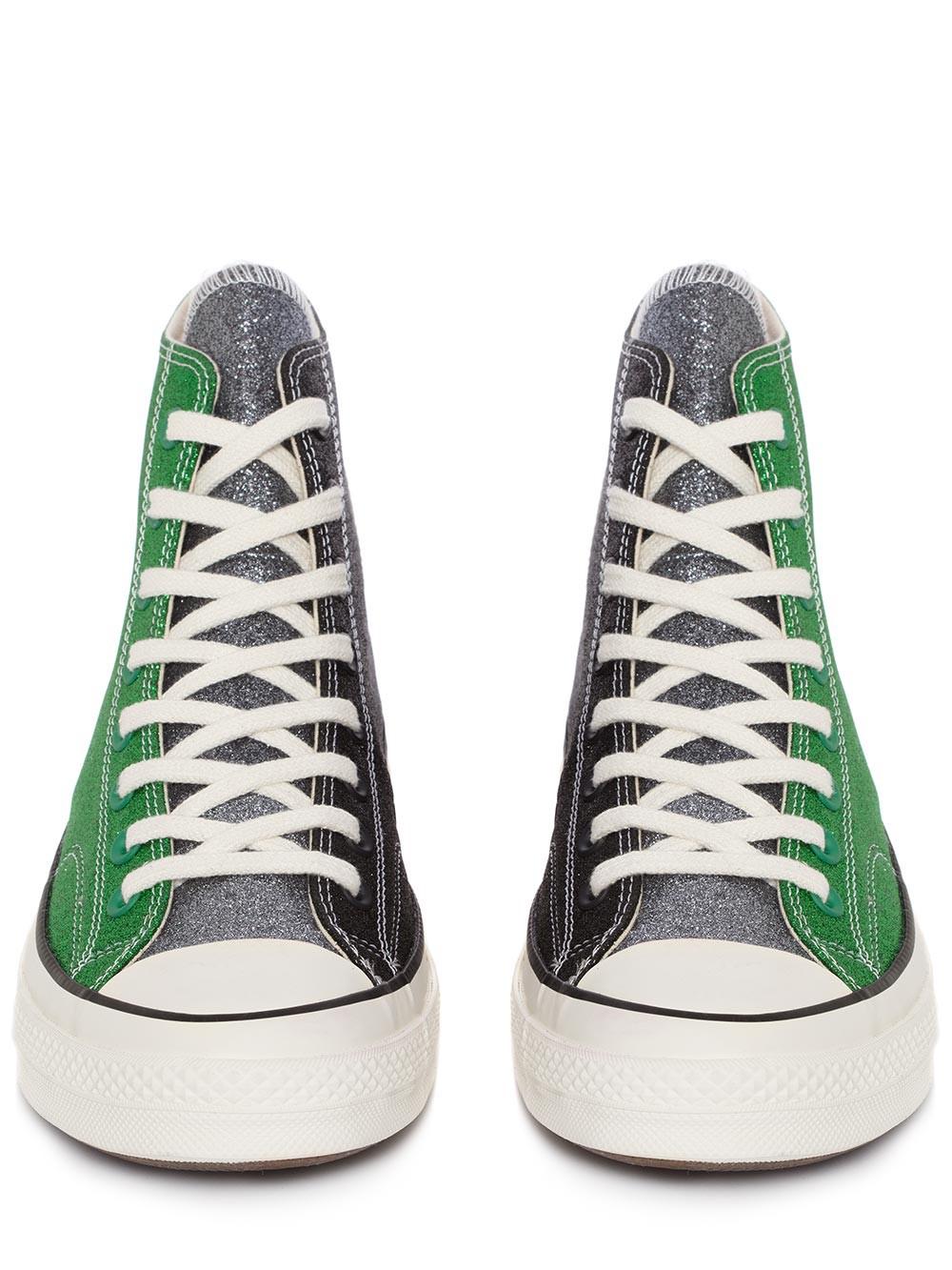 black and green converse