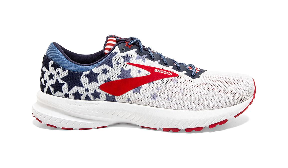 brooks red white and blue shoes