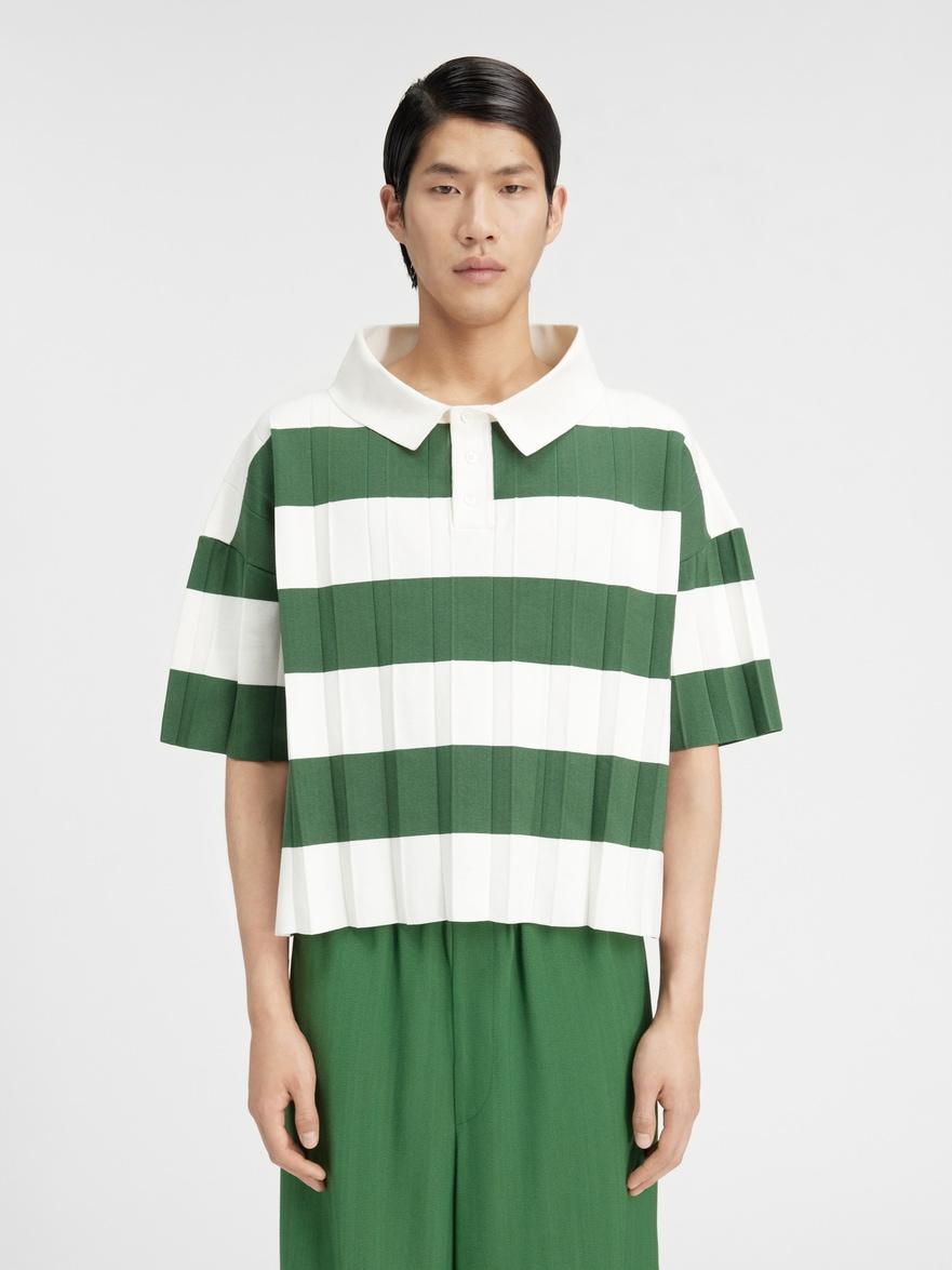 Jacquemus Green Le Polo Bimini Stripe-pattern Stretch-knit Polo