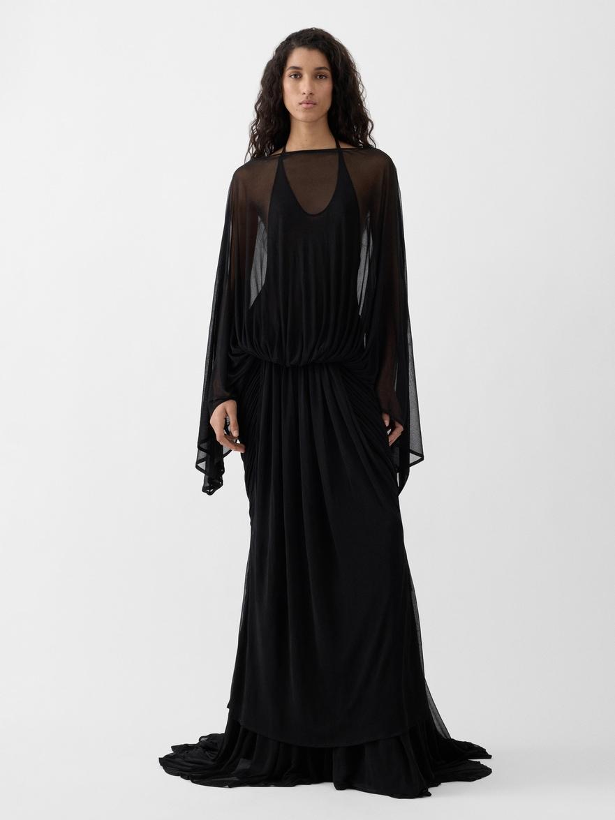 jacquemus mesh dress Cutout printed stretch-mesh halterneck maxi dress - lavender