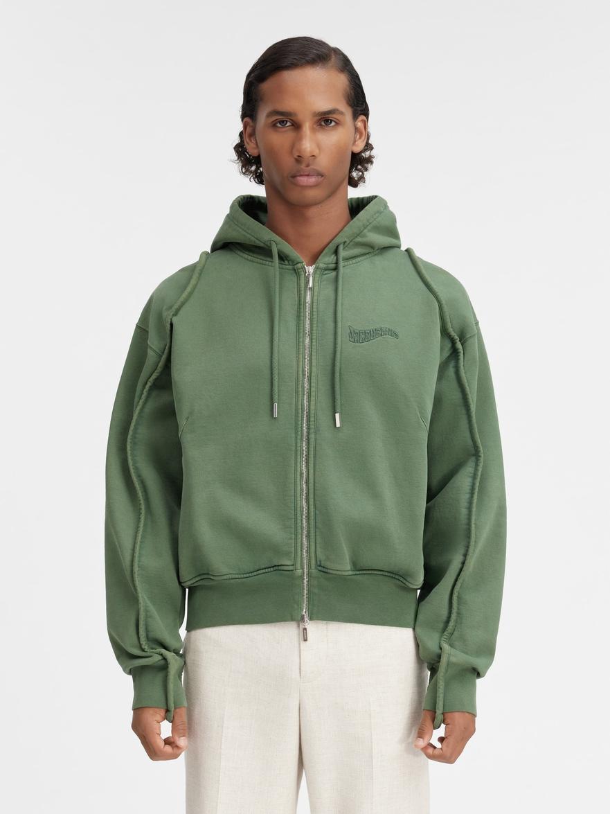 Jacquemus The Camargue Zipped Sweatshirt in Green for Men | Lyst