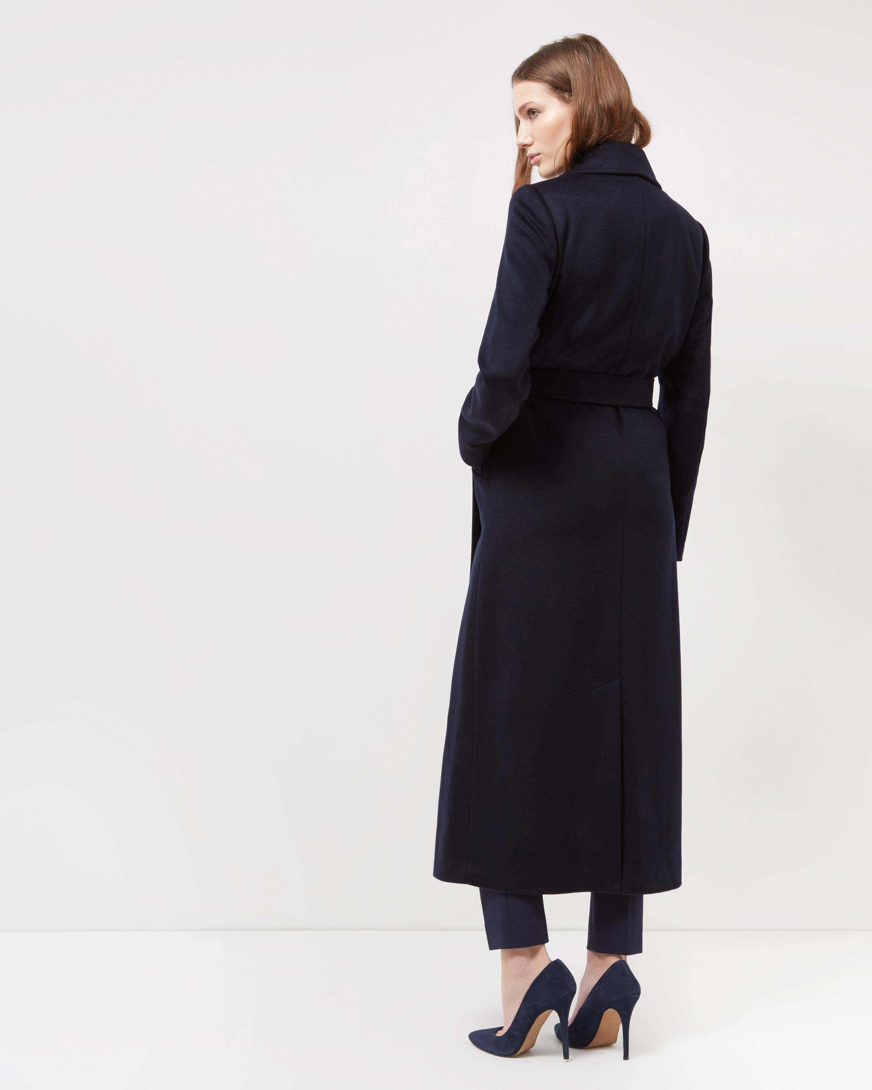 jaeger navy wrap coat