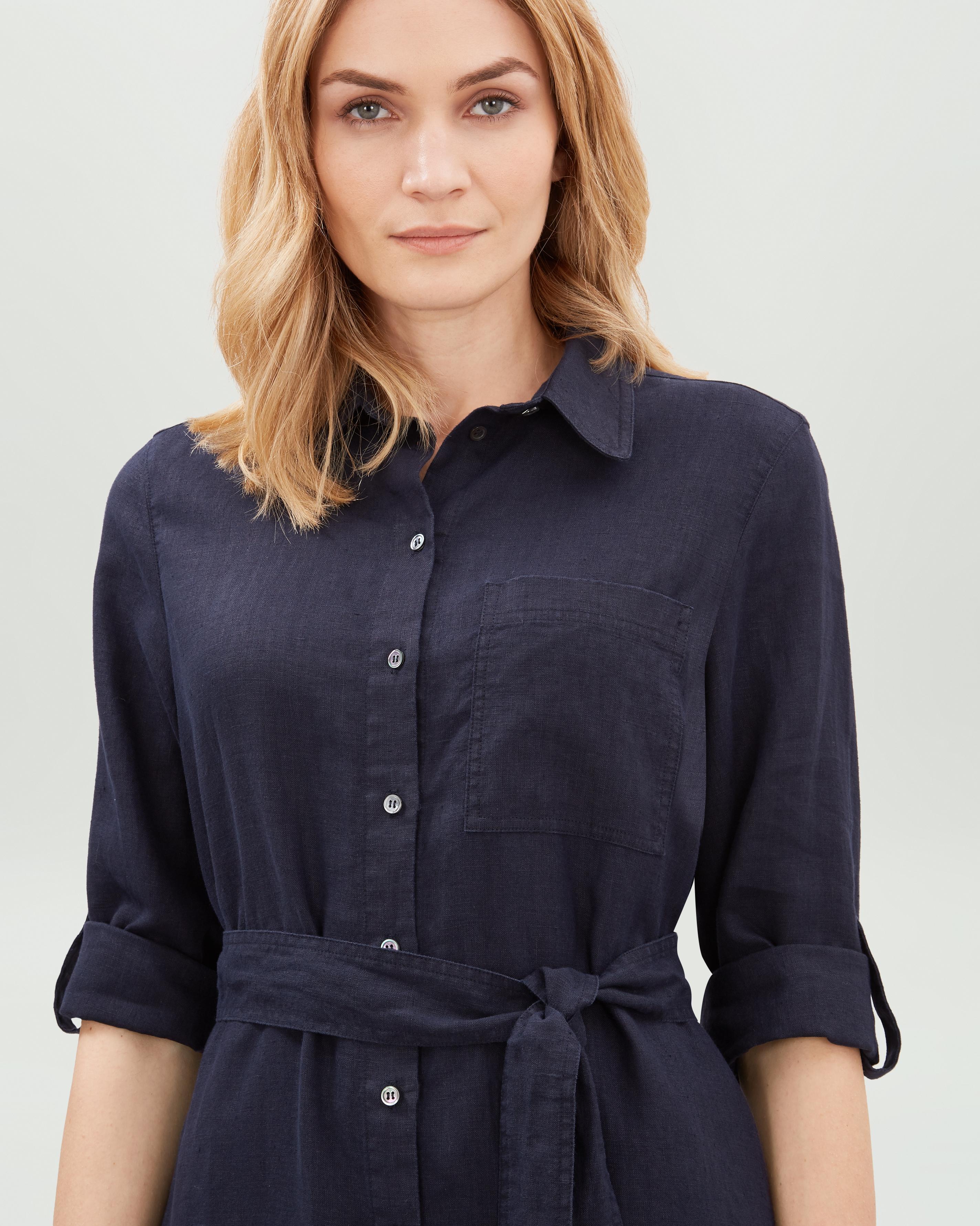 jaeger-linen-shirt-dress-in-navy-blue-lyst