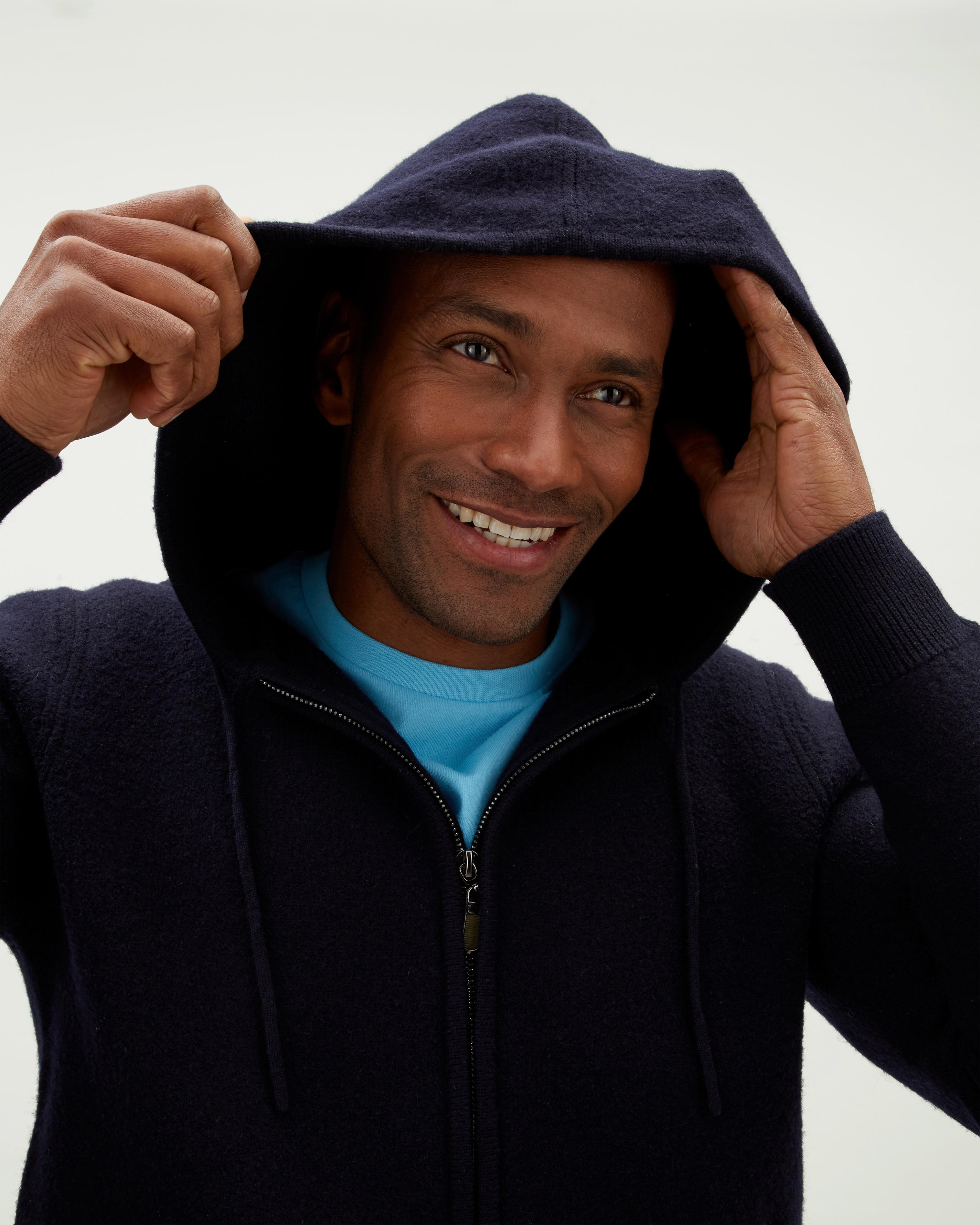 boiled wool hoodie