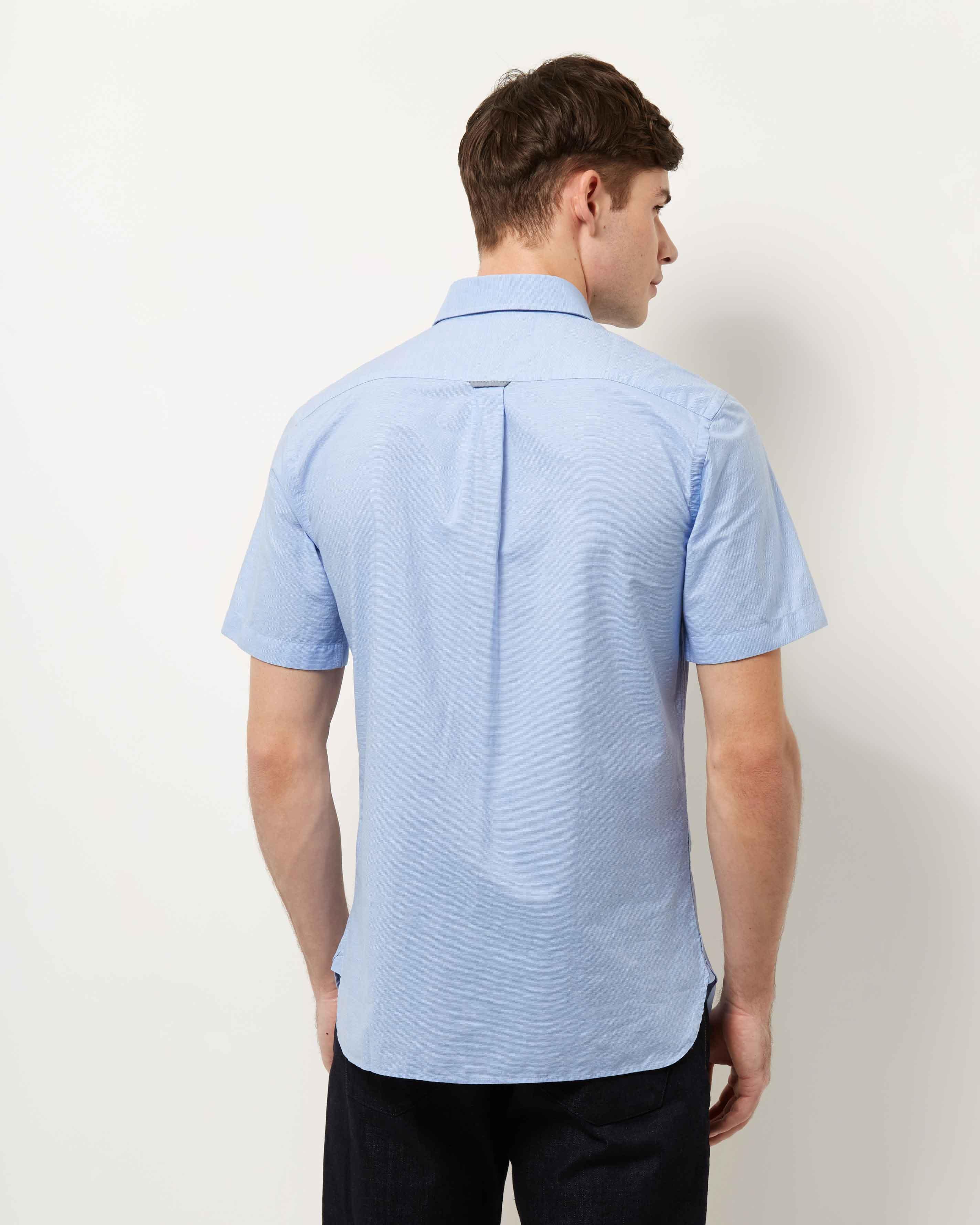 Lyst - Jaeger Cotton Fine Horizontal Stripe Shirt in Blue for Men