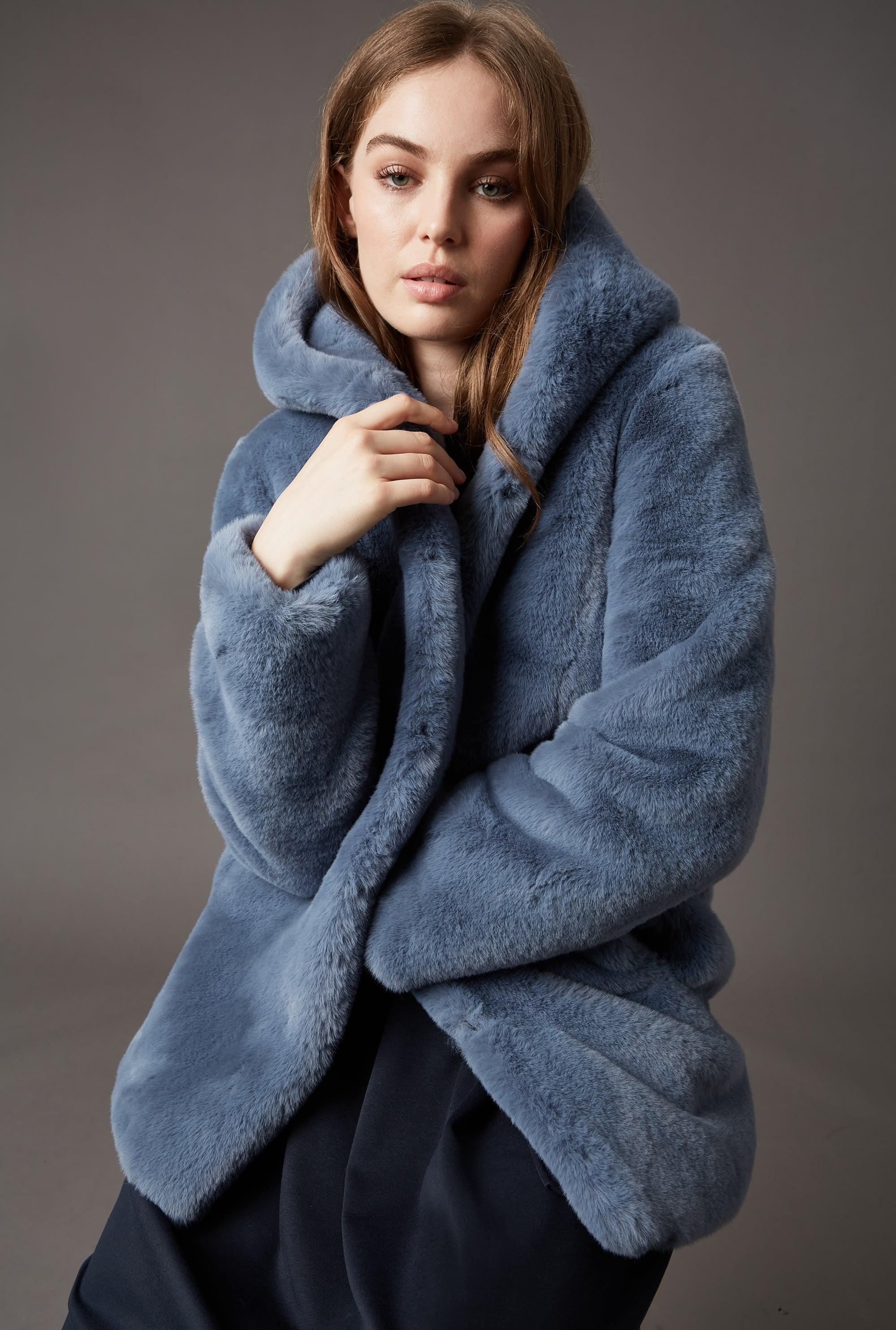 James Lakeland Faux Fur Hooded Coat in 