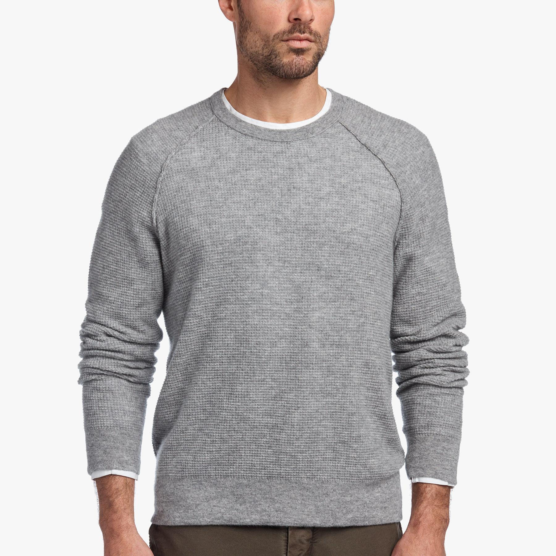 James Perse Cashmere Thermal Raglan in Heather Grey (Gray) for Men - Lyst