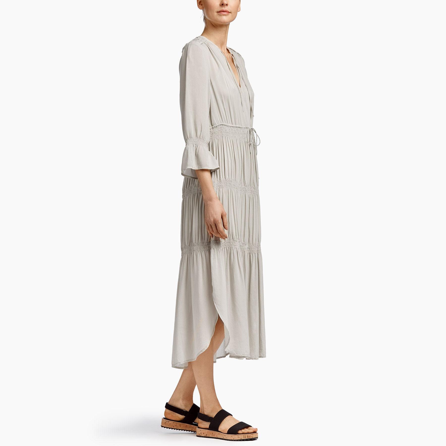 james perse pleated chiffon dress