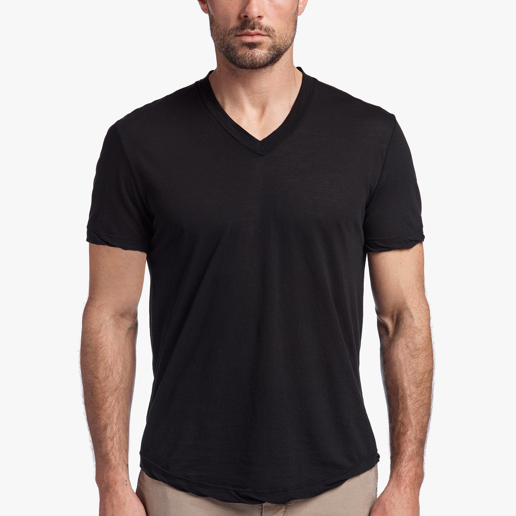 James Perse Clear Jersey V-neck in Black for Men - Lyst