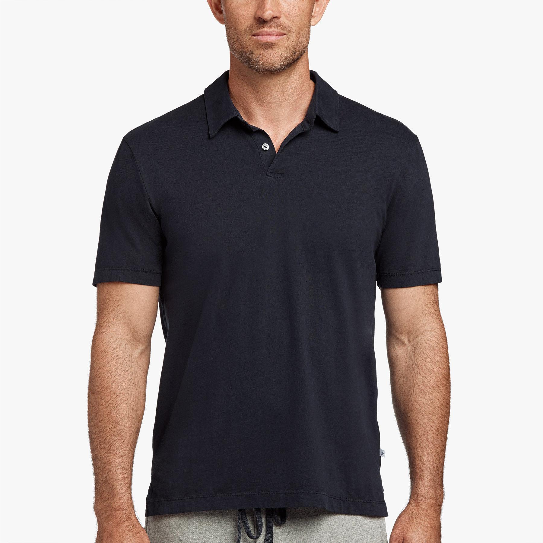 James Perse Sueded Jersey Polo in Deep (Blue) for Men - Lyst